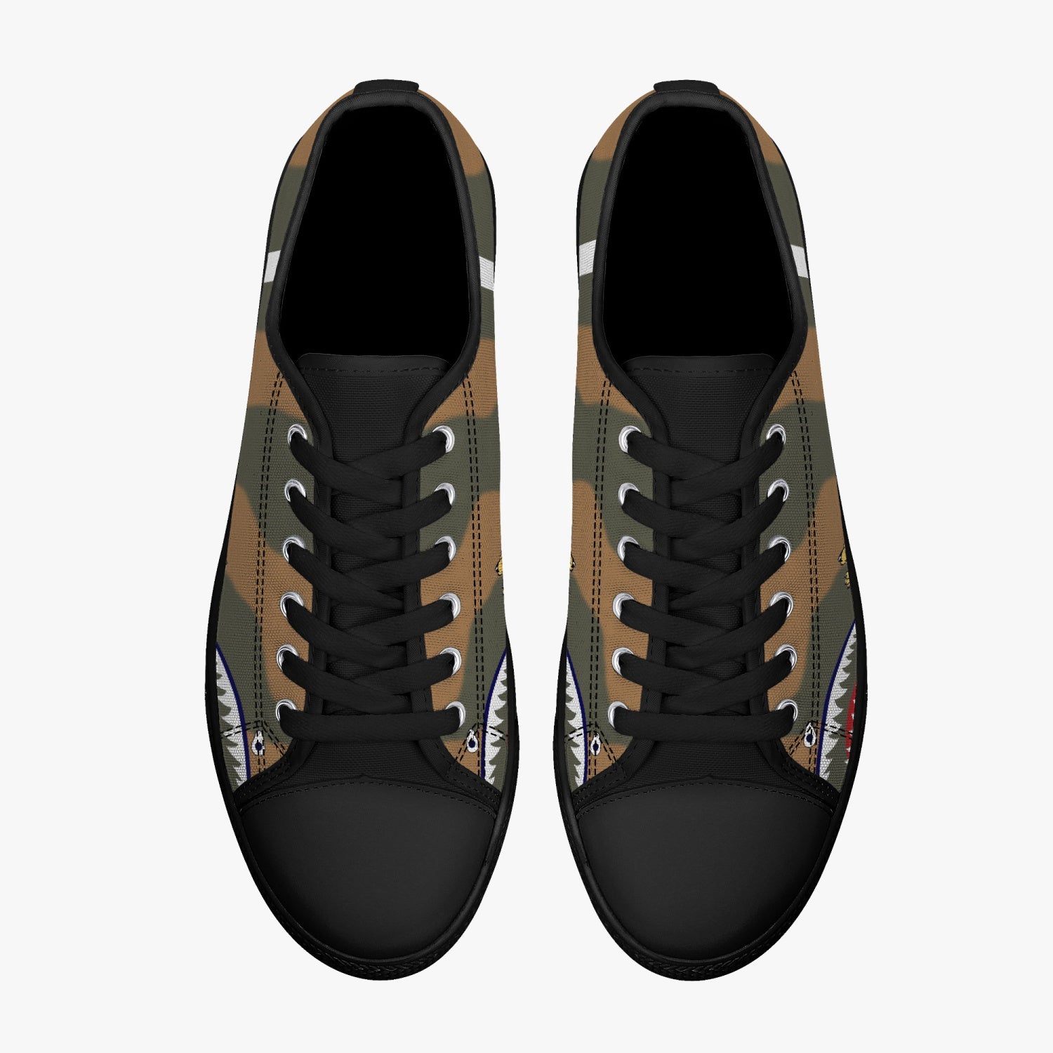 P-40 "White #7" of Robert Neale Low Top Canvas Shoes - I Love a Hangar