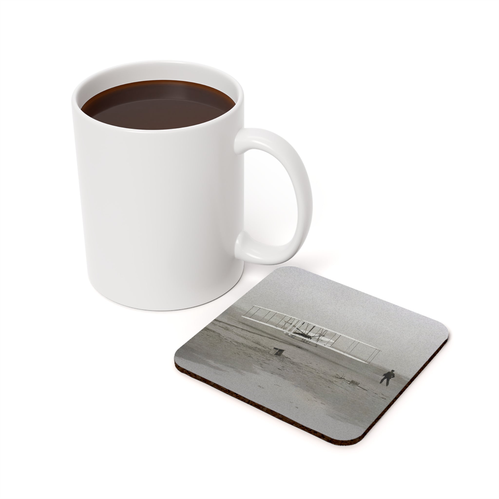 Wright Flyer Cork Back Coaster - I Love a Hangar