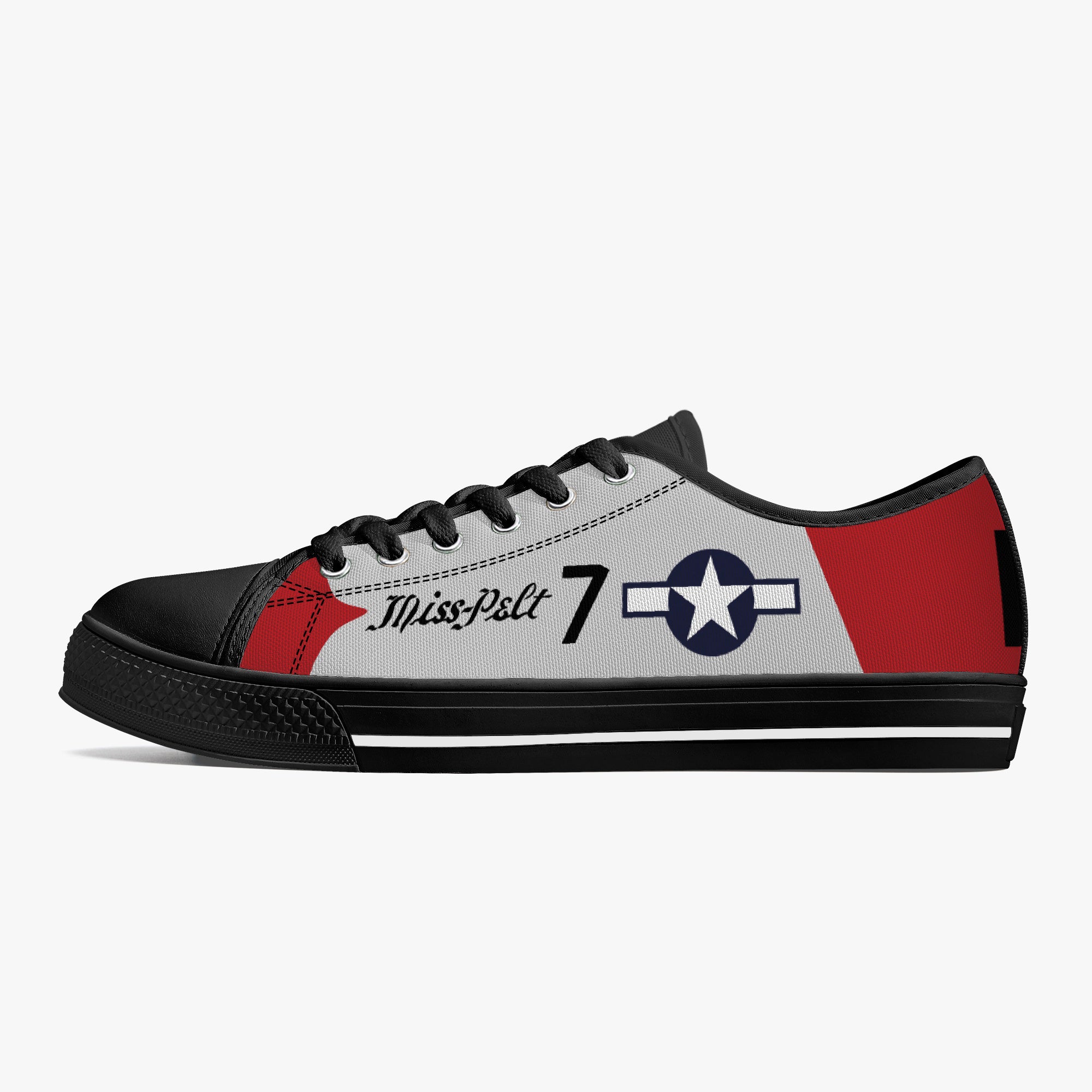 P-51 "Miss Pelt" Low Top Canvas Shoes - I Love a Hangar