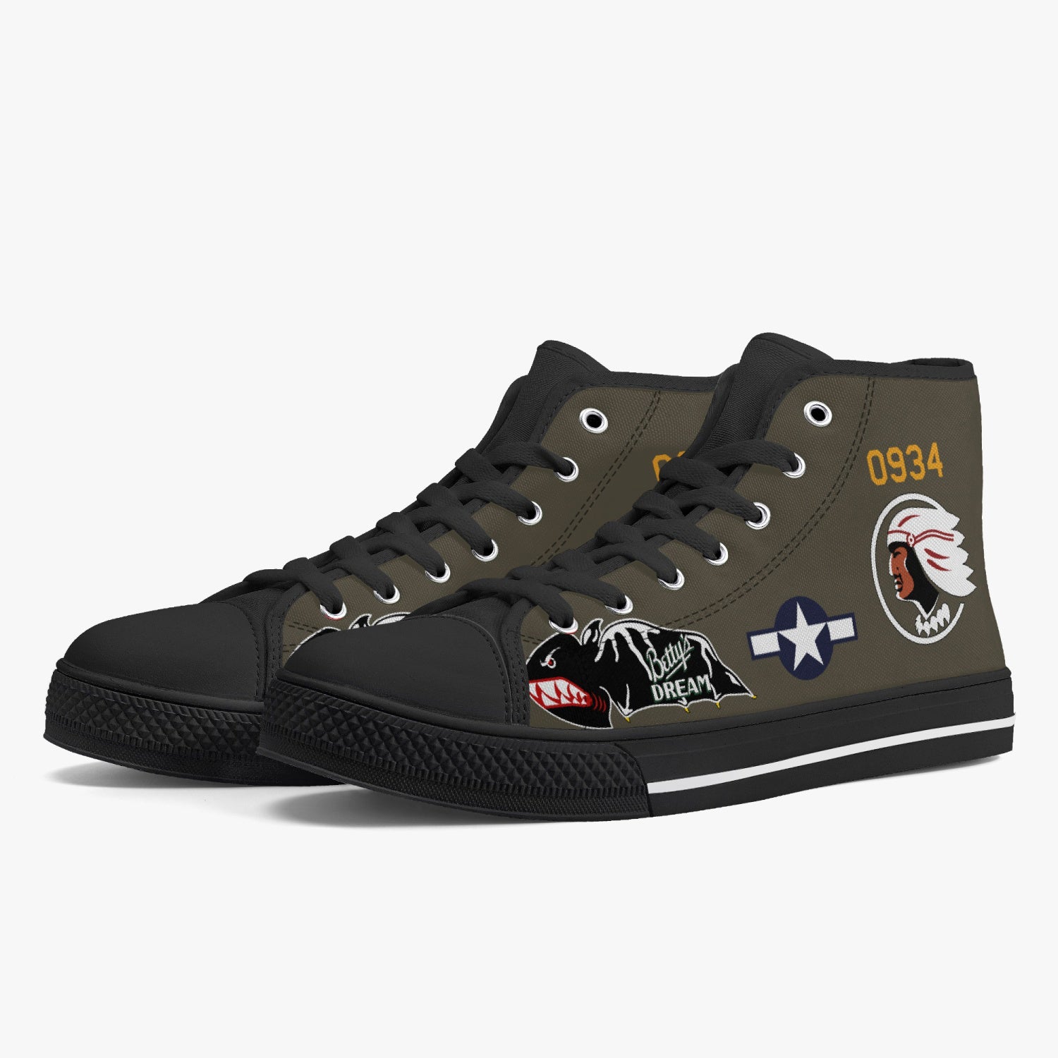 B-25 "Betty's Dream" High Top Canvas Shoes - I Love a Hangar