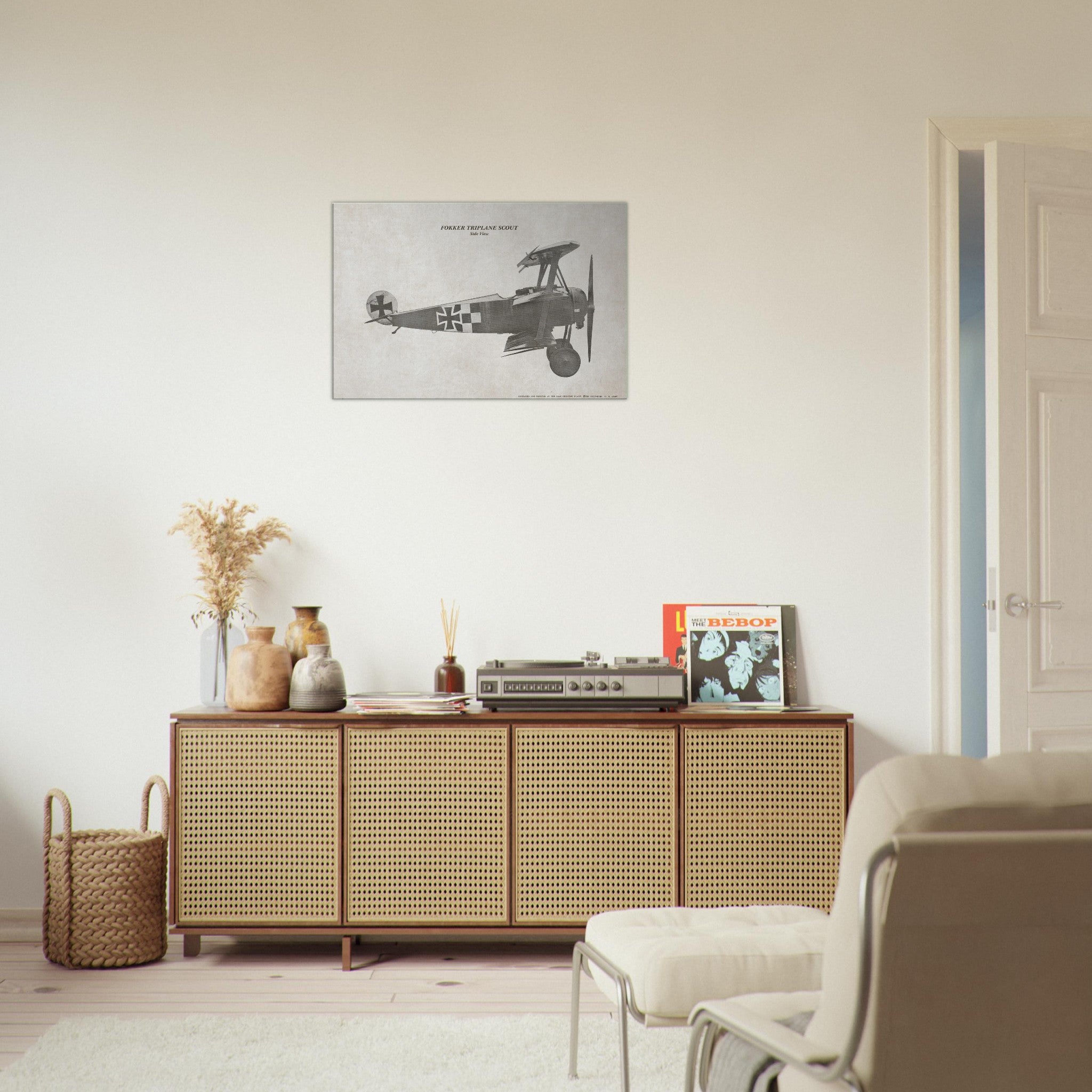 Fokker Triplane Scount Side View Canvas - I Love a Hangar