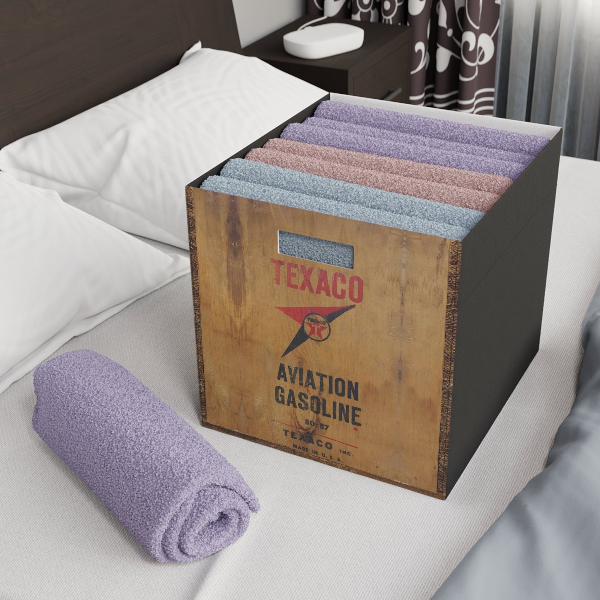 Vintage Style Aviation Gasoline Felt Storage Box - I Love a Hangar