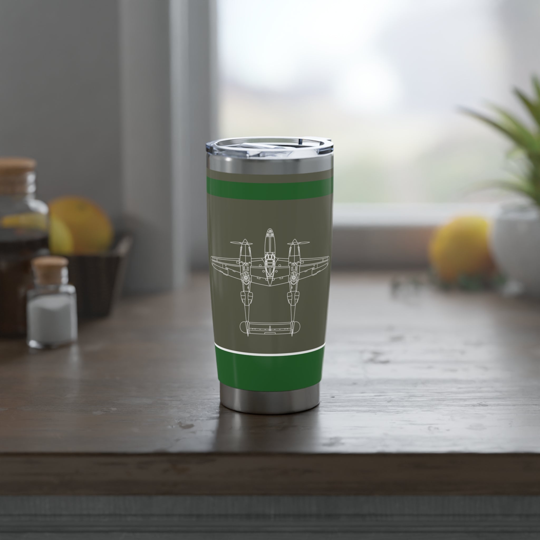 P-38 "Porky II" Inspired 20oz (590ml) Stainless Steel Tumbler - I Love a Hangar