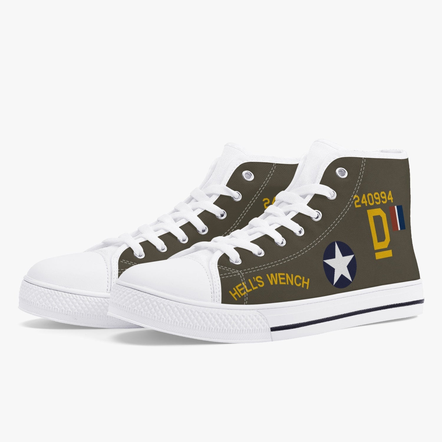 B-24 "Hell's Wench" High Top Canvas Shoes - I Love a Hangar