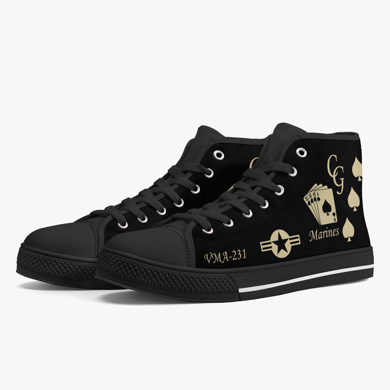 VMA-231 "Ace of Spades" High Top Canvas Shoes - I Love a Hangar