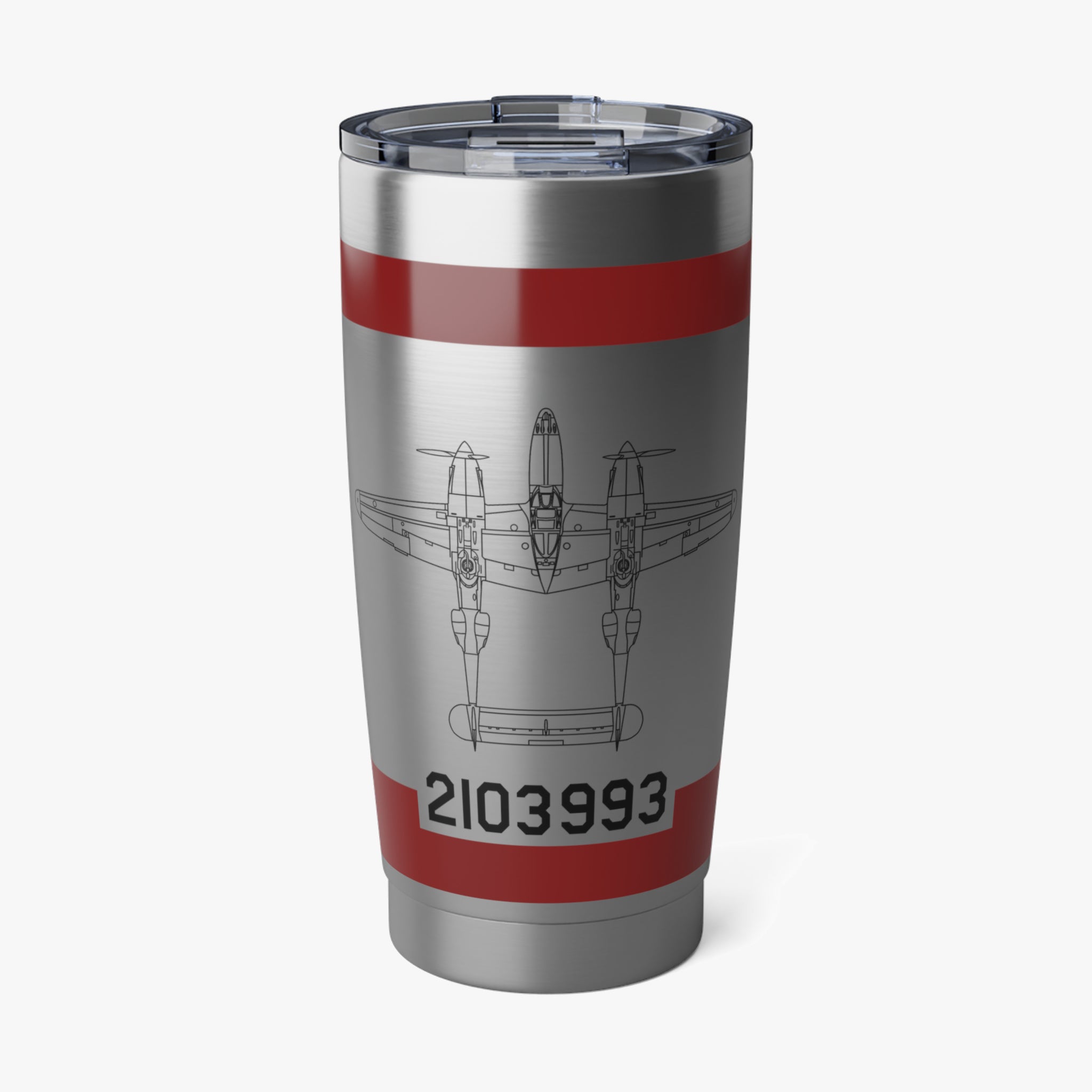 P-38 "Marge" Inspired 20oz (590ml) Stainless Steel Tumbler - I Love a Hangar