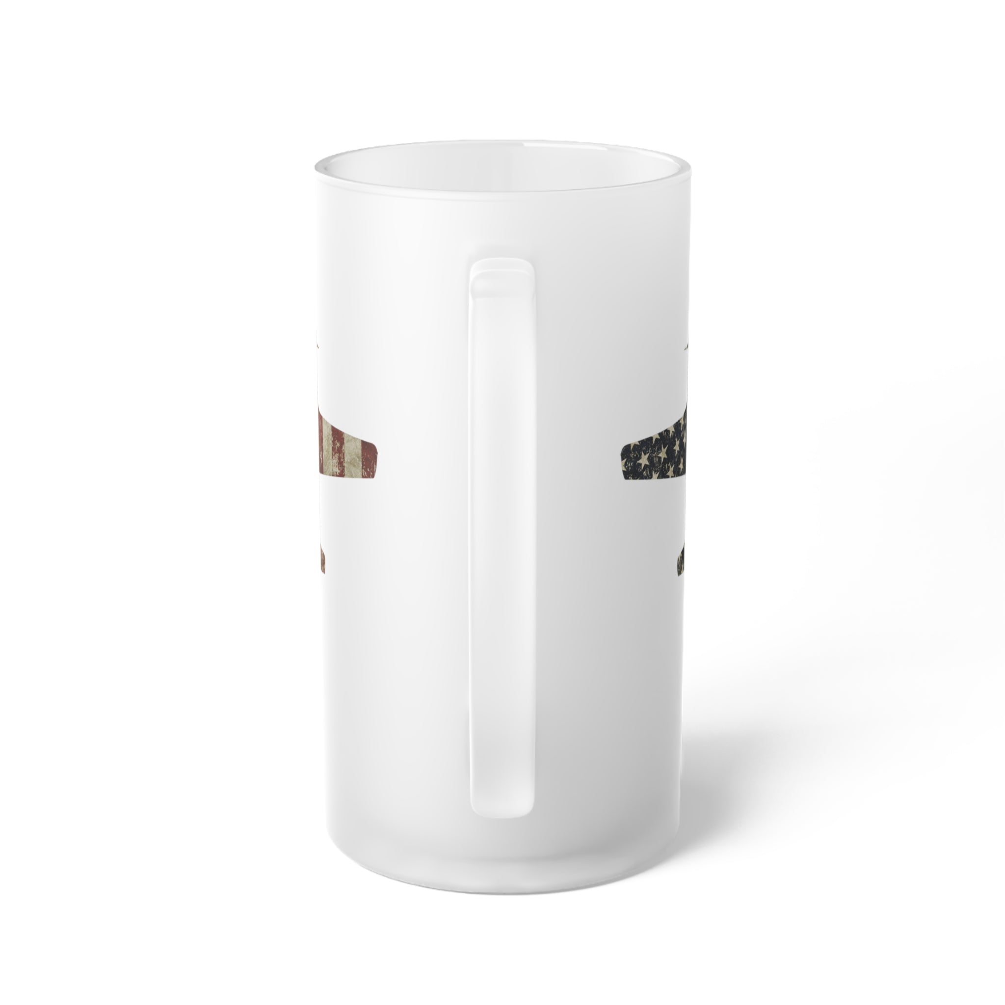 P-51 Mustang Frosted Glass 16oz (473ml) Beer Mug - I Love a Hangar