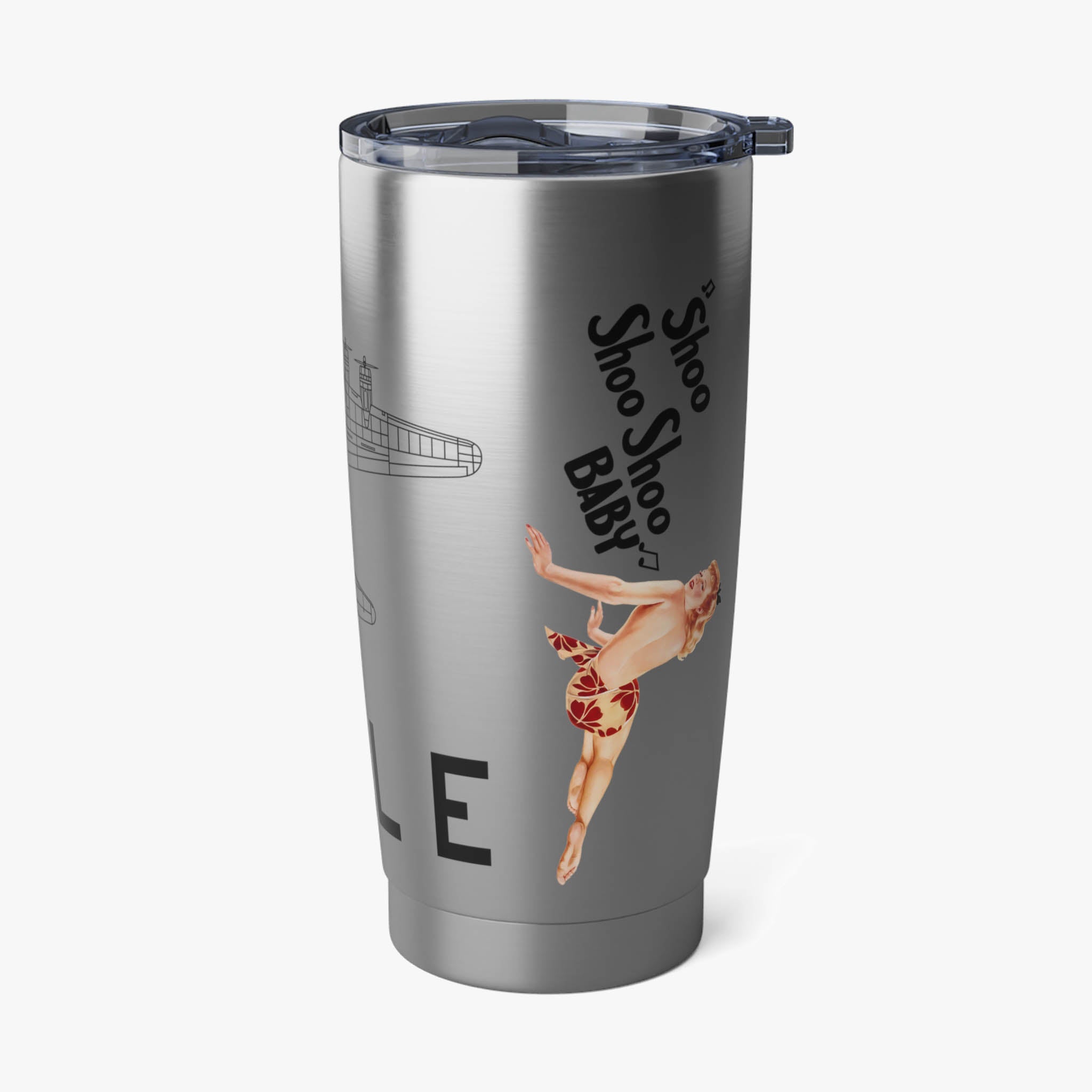 B-17 "Shoo Shoo Shoo Baby" Inspired 20oz (590ml) Stainless Steel Tumbler - I Love a Hangar