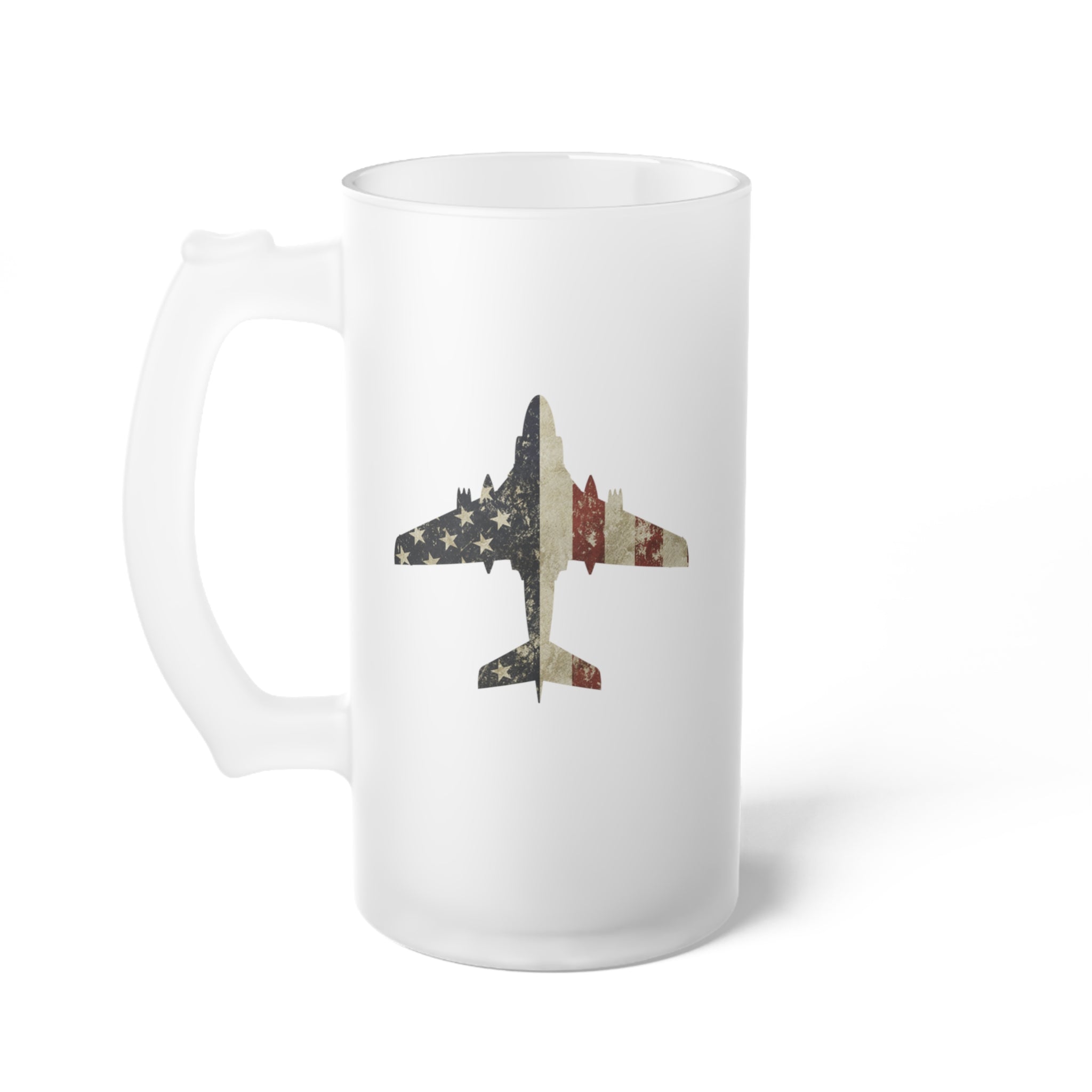 A-6 Intruder Frosted Glass 16oz (473ml) Beer Mug - I Love a Hangar