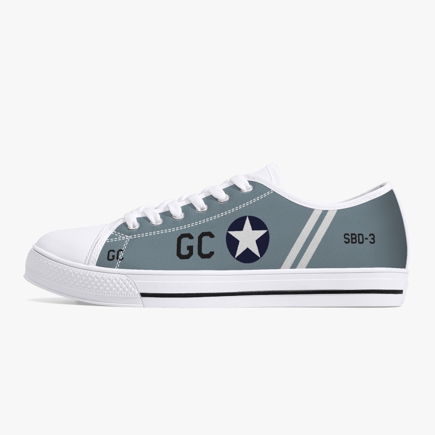 SBD Dauntless "Black GC" Low Top Canvas Shoes - I Love a Hangar
