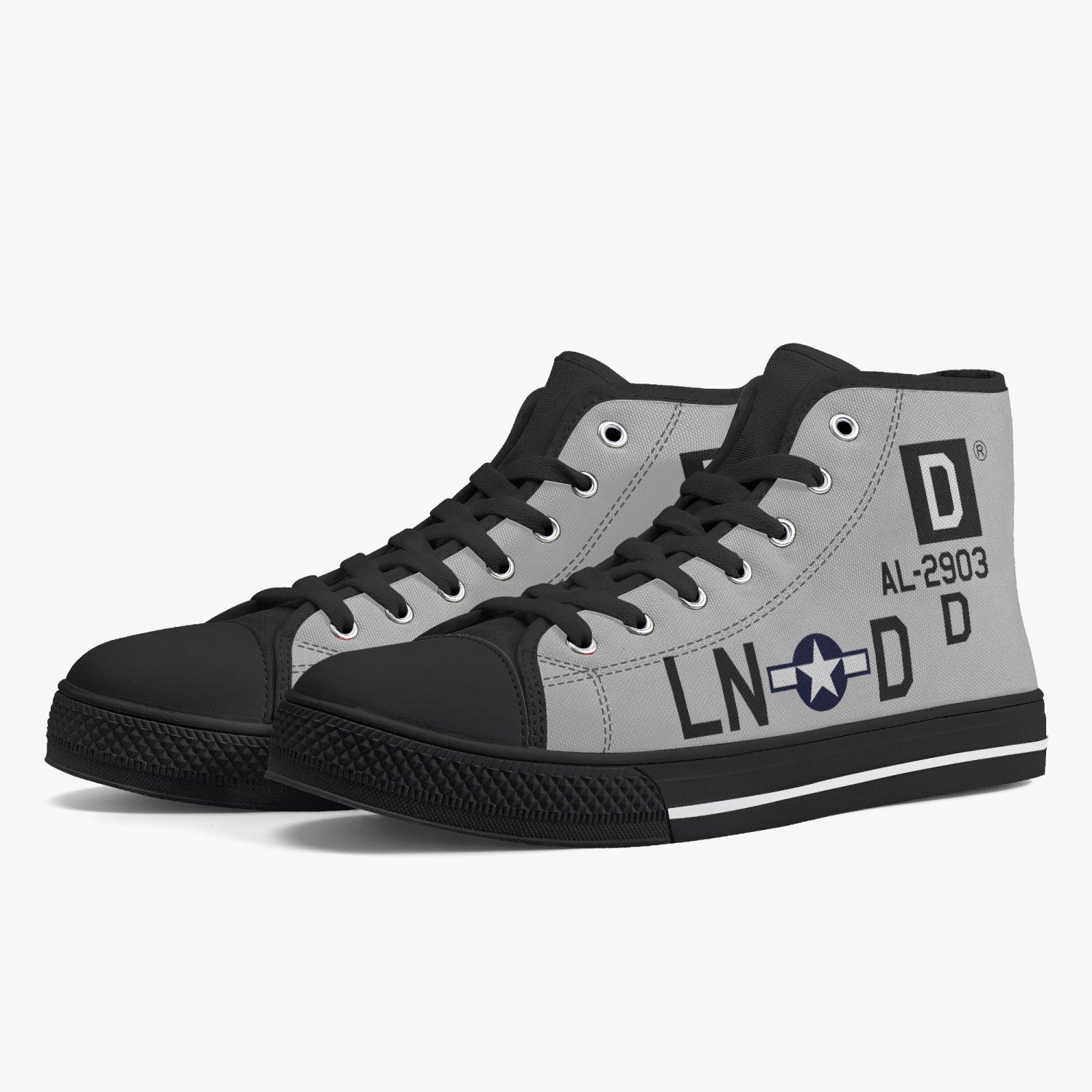 B-17 "LN-D" (AL-2903) Men's High Top Canvas Shoes - I Love a Hangar