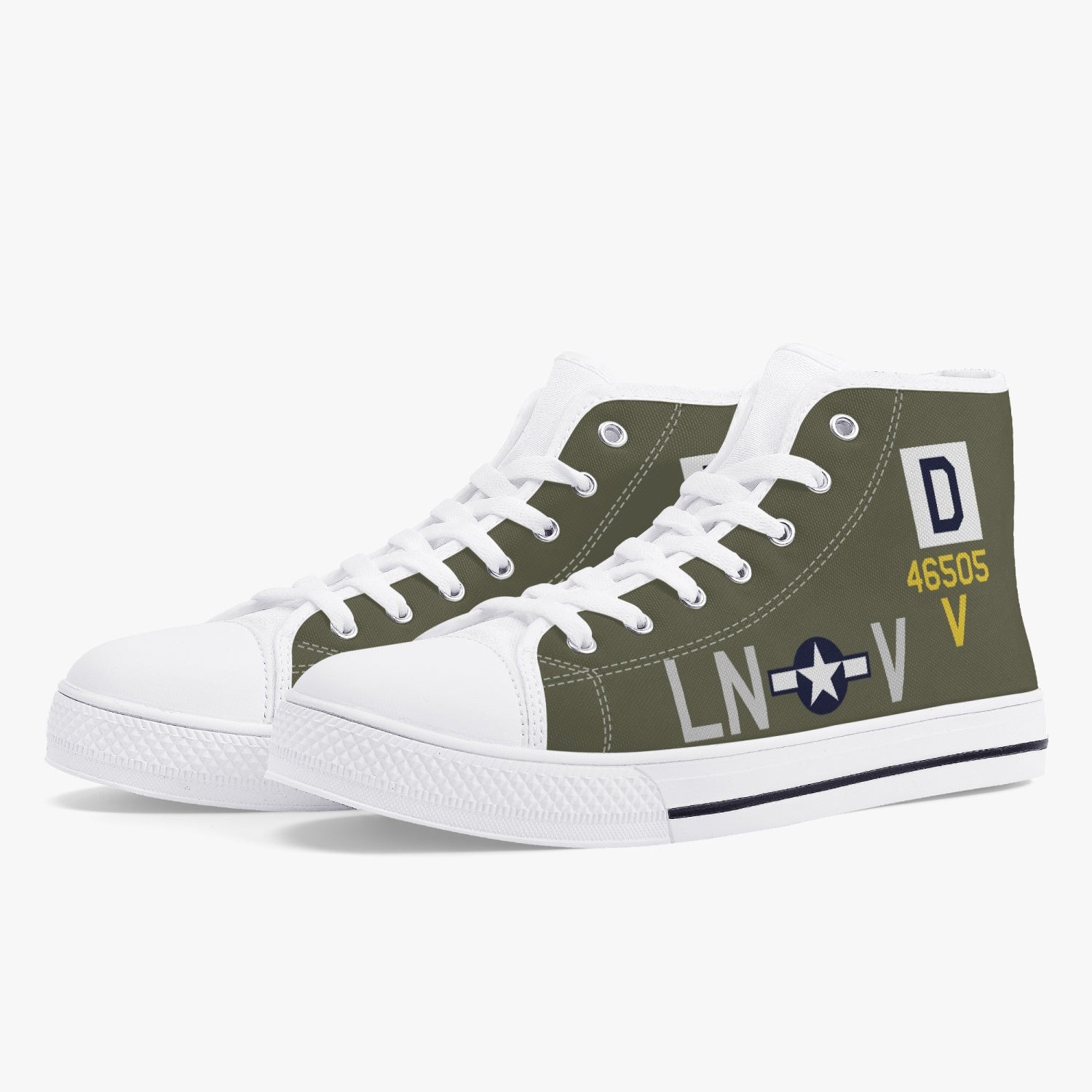 B-17 "LN-V" (46505) High Top Canvas Shoes - I Love a Hangar