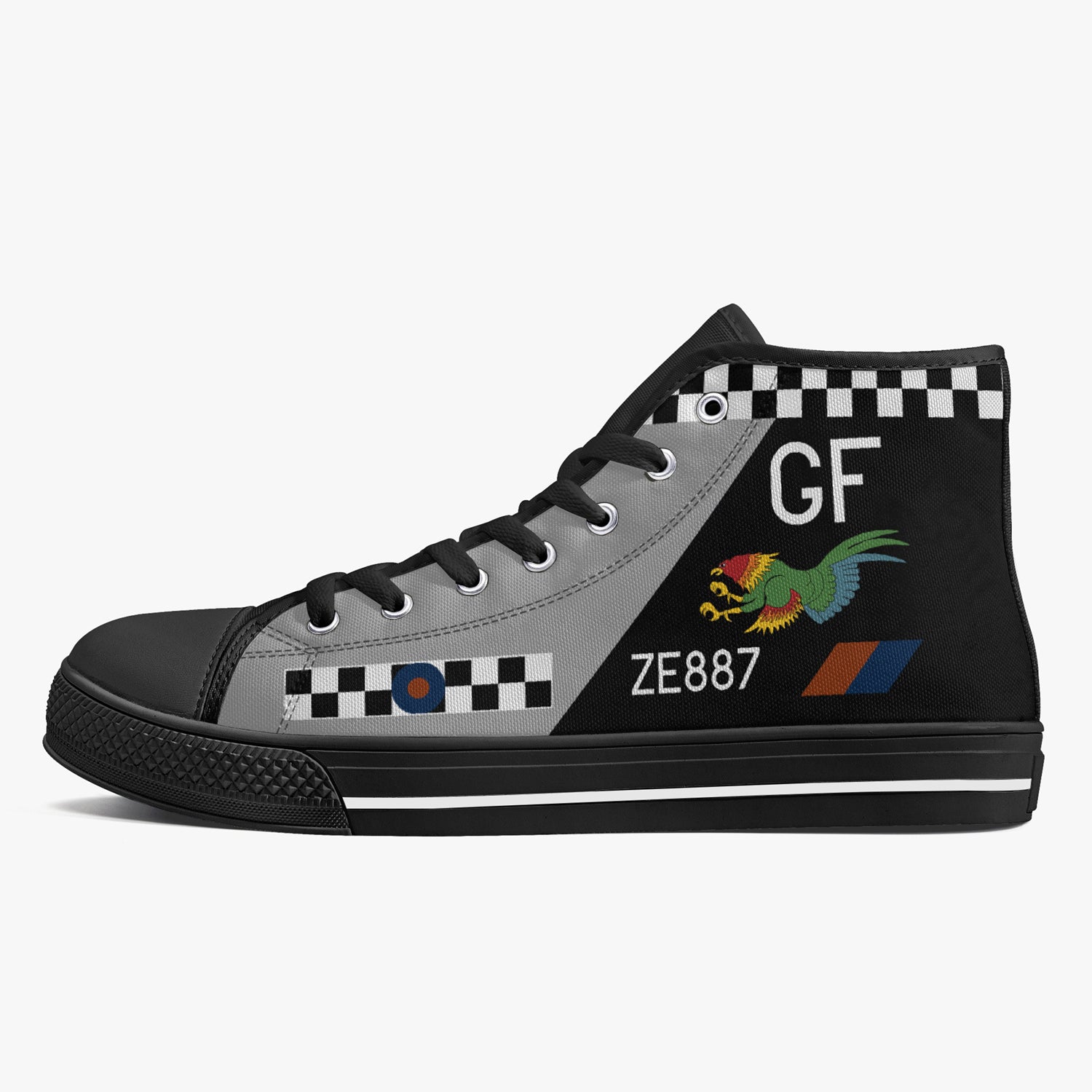 No. 43 Squadron "The Fighting Cocks" High Top Canvas Shoes - I Love a Hangar