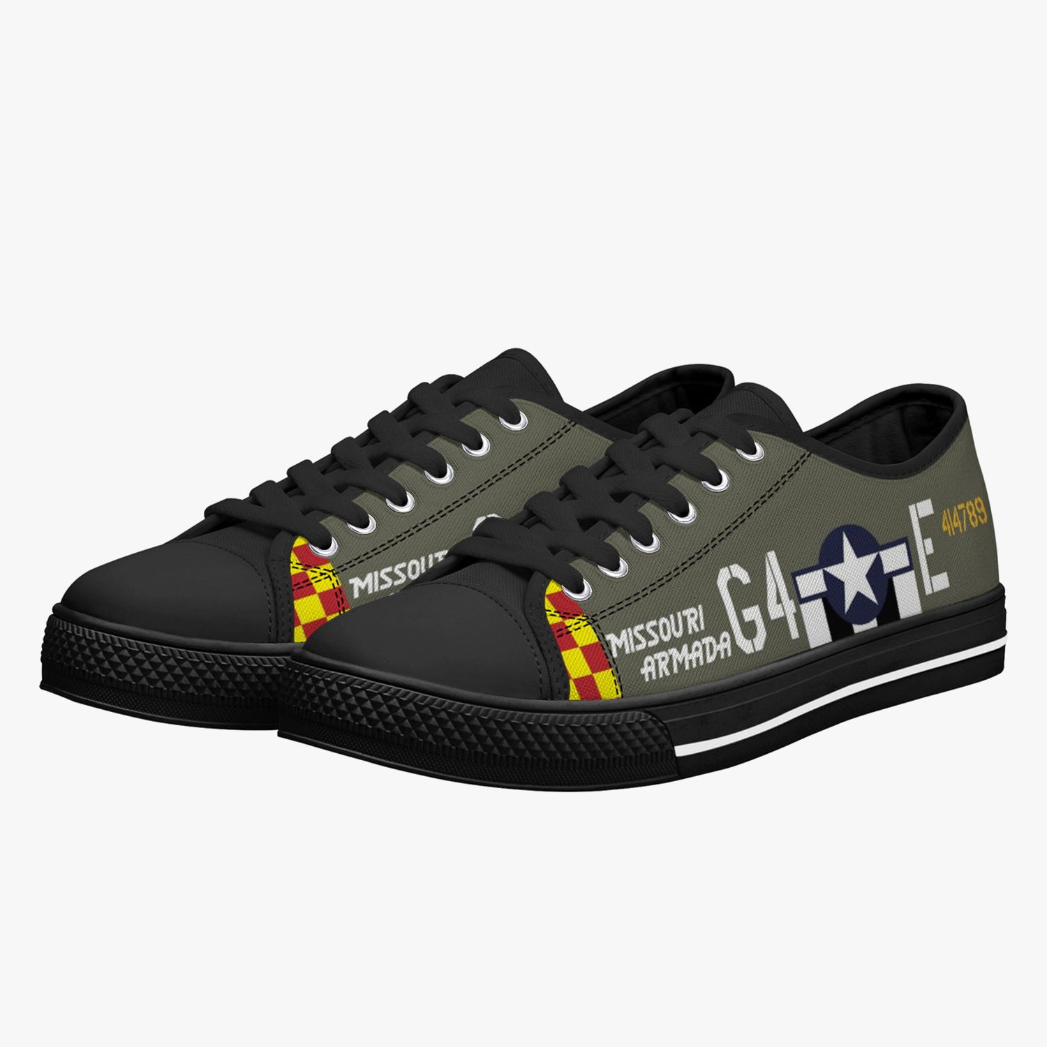 P-51 "Missouri Armada" Low Top Canvas Shoes - I Love a Hangar