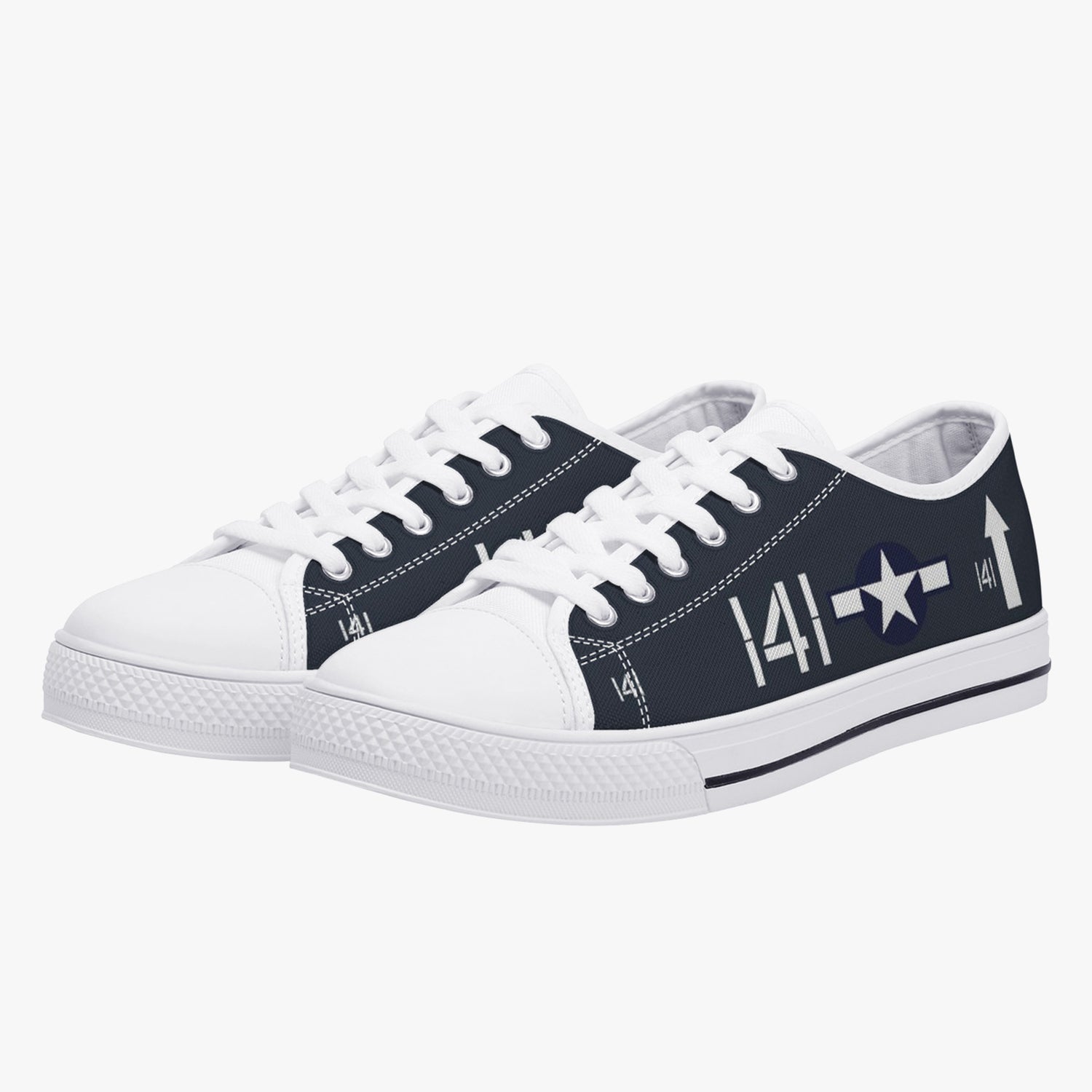 F4U Corsair "White 141" Low Top Canvas Shoes - I Love a Hangar