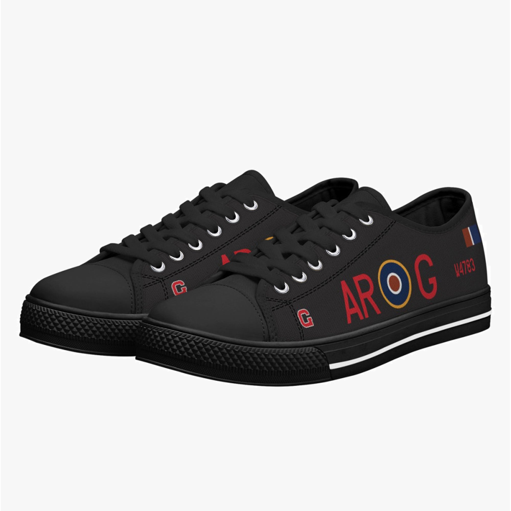 Lancaster "G for George" Low Top Canvas Shoes (Black) - I Love a Hangar