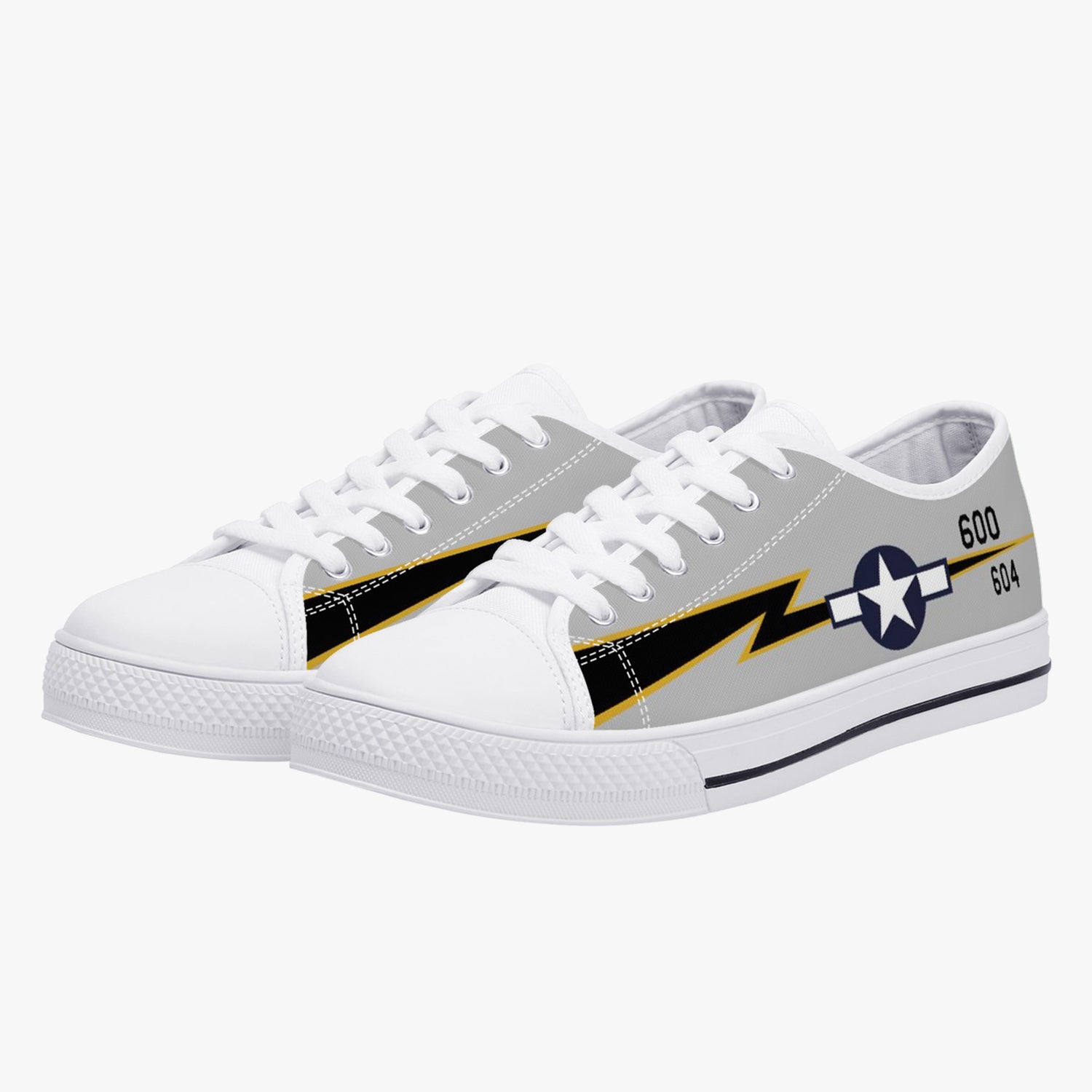 P-51 of Lt Col Edward McComas Low Top Canvas Shoes - I Love a Hangar
