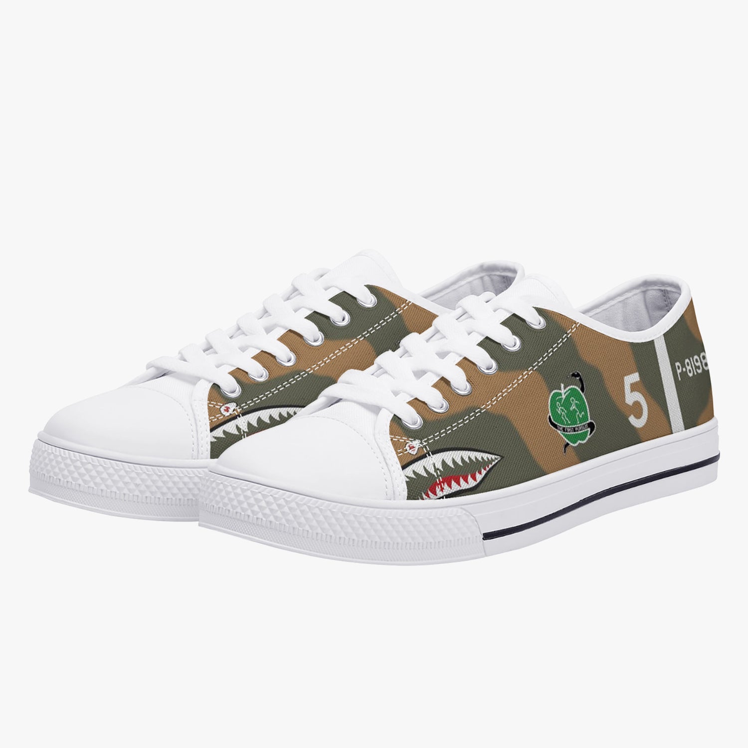 P-40 "White #5" of Charles Bond Low Top Canvas Shoes - I Love a Hangar