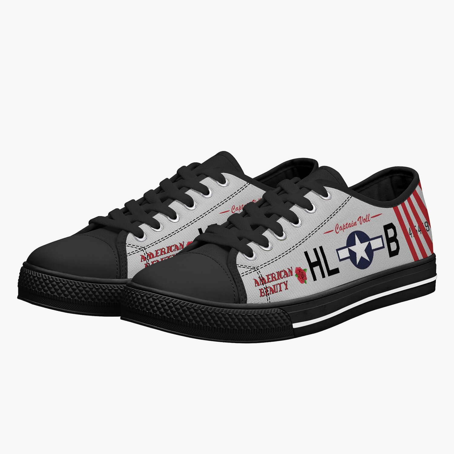 P-51 "American Beauty" Low Top Canvas Shoes - I Love a Hangar