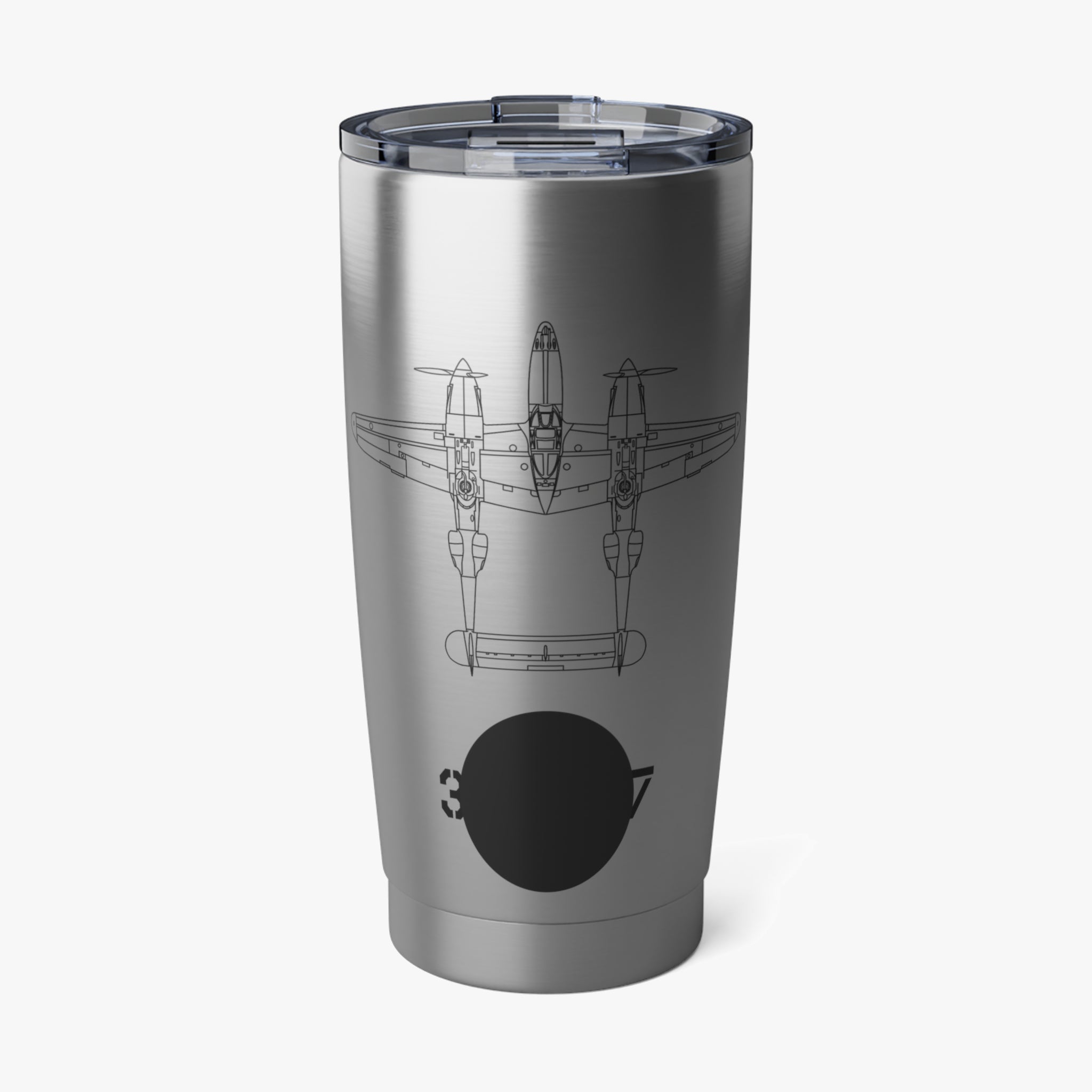 P-38 "SCAT II" Inspired 20oz (590ml) Stainless Steel Tumbler - I Love a Hangar