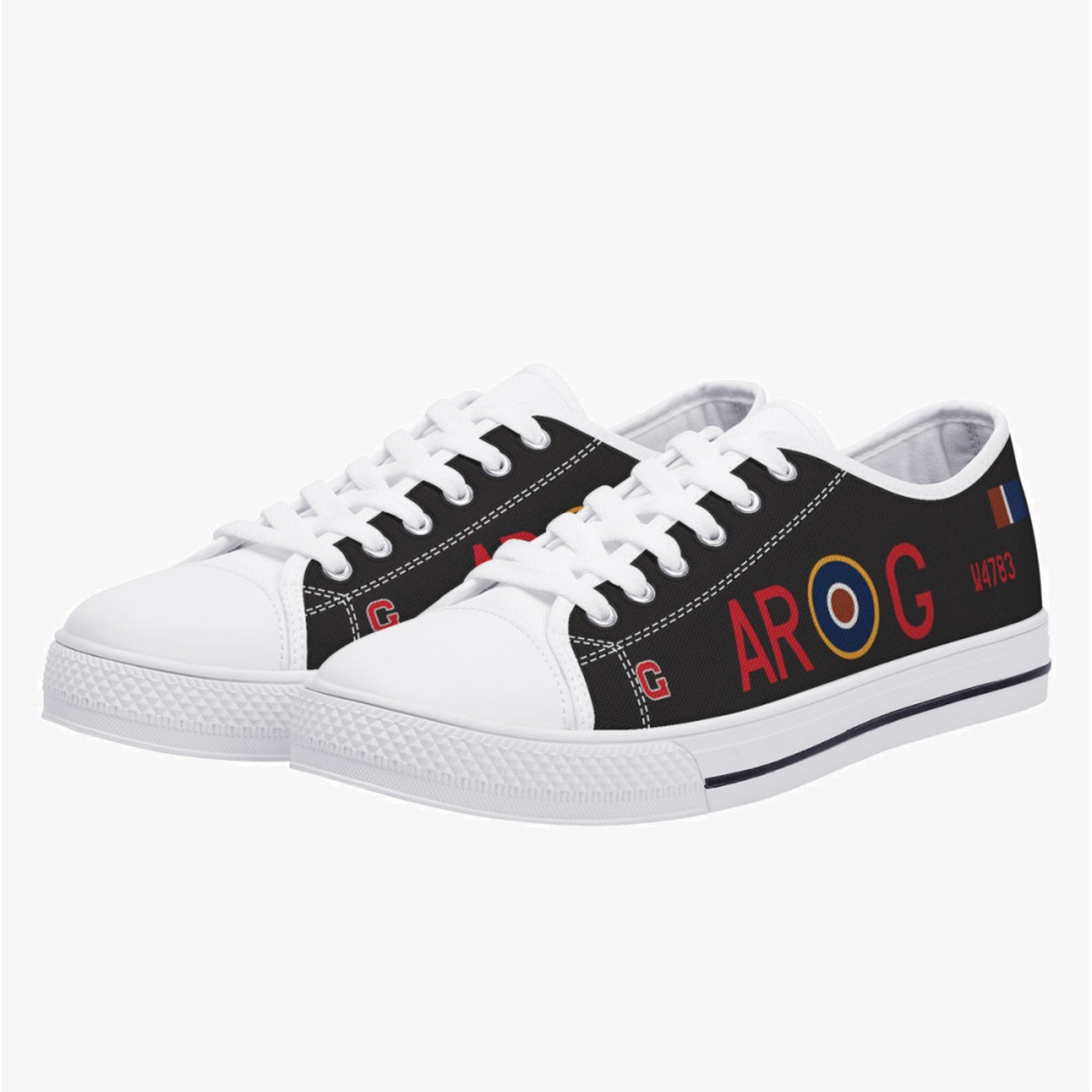 Lancaster "G for George" Low Top Canvas Shoes (Black) - I Love a Hangar