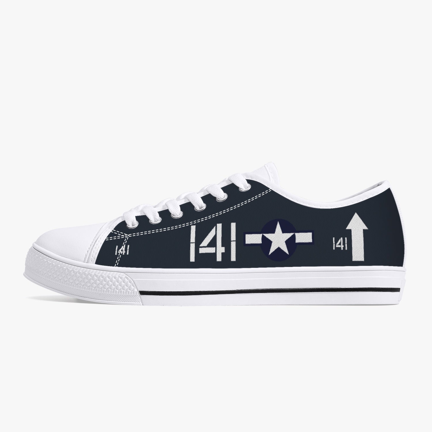 F4U Corsair "White 141" Low Top Canvas Shoes - I Love a Hangar