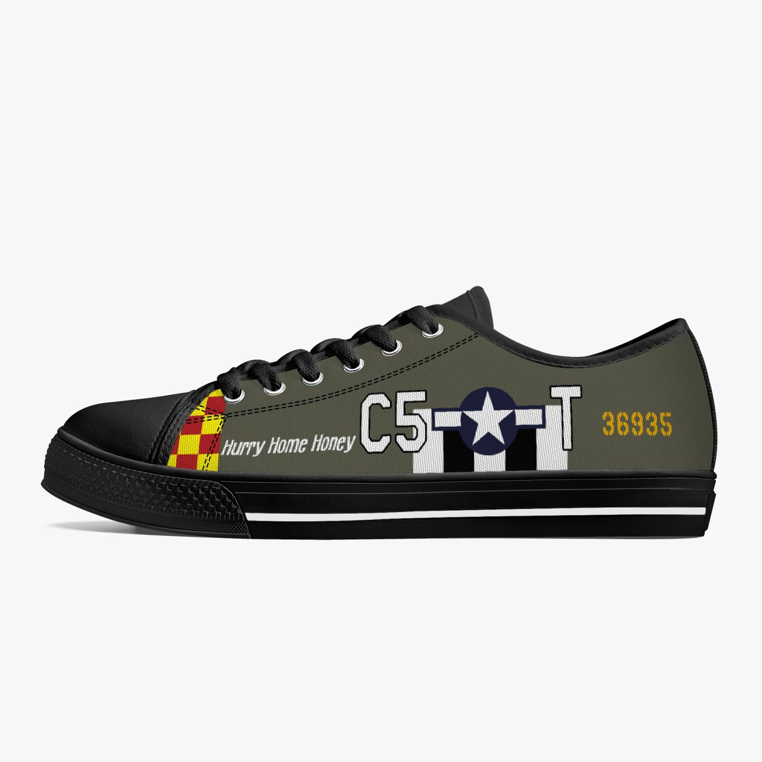 P-51 "Hurry Home Honey" Low Top Canvas Shoes - I Love a Hangar