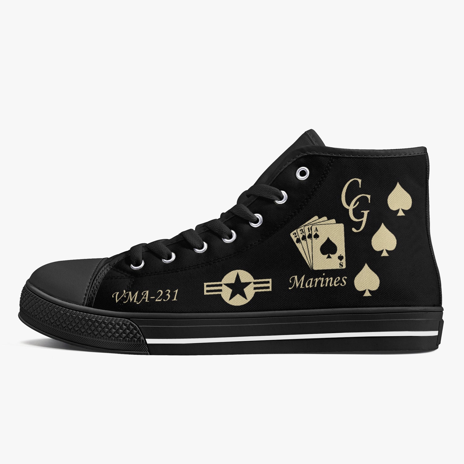 VMA-231 "Ace of Spades" High Top Canvas Shoes - I Love a Hangar
