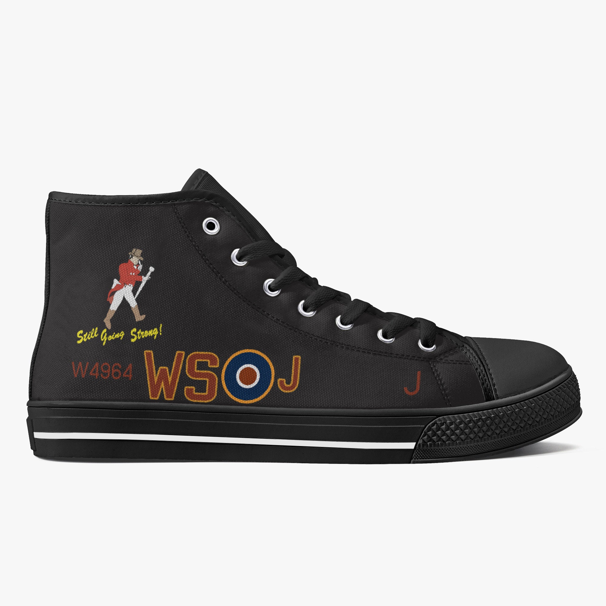 Lancaster "J for Johnnie" High Top Canvas Shoes (Black) - I Love a Hangar