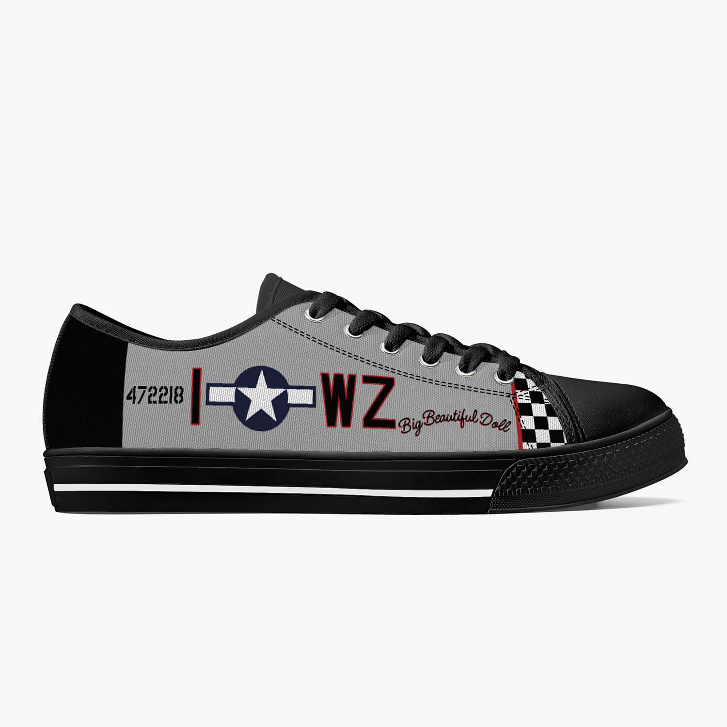 P-51 "Big Beautiful Doll" Low Top Canvas Shoes - I Love a Hangar