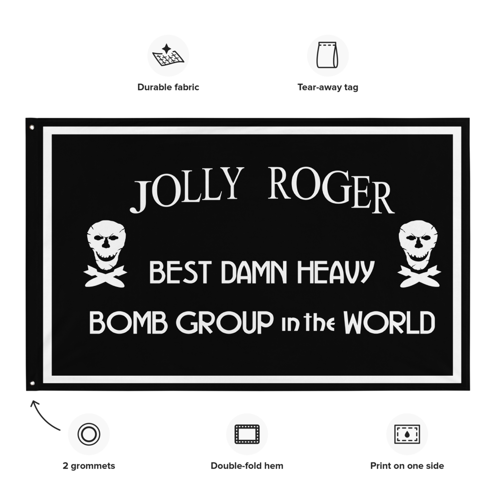 90th Bomb Group "Jolly Roger" Flag - I Love a Hangar