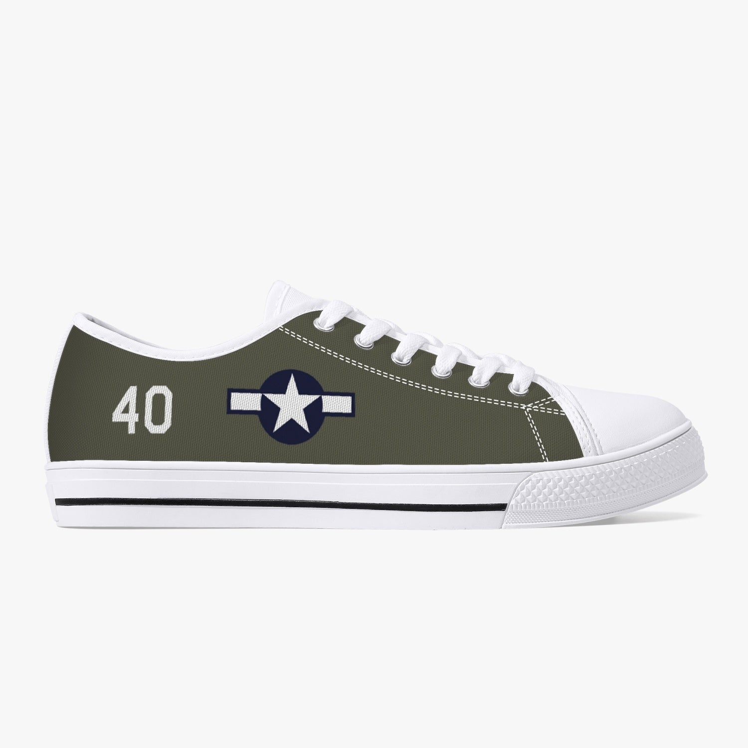 P-51 "Tommy's Dad" Low Top Canvas Shoes - I Love a Hangar