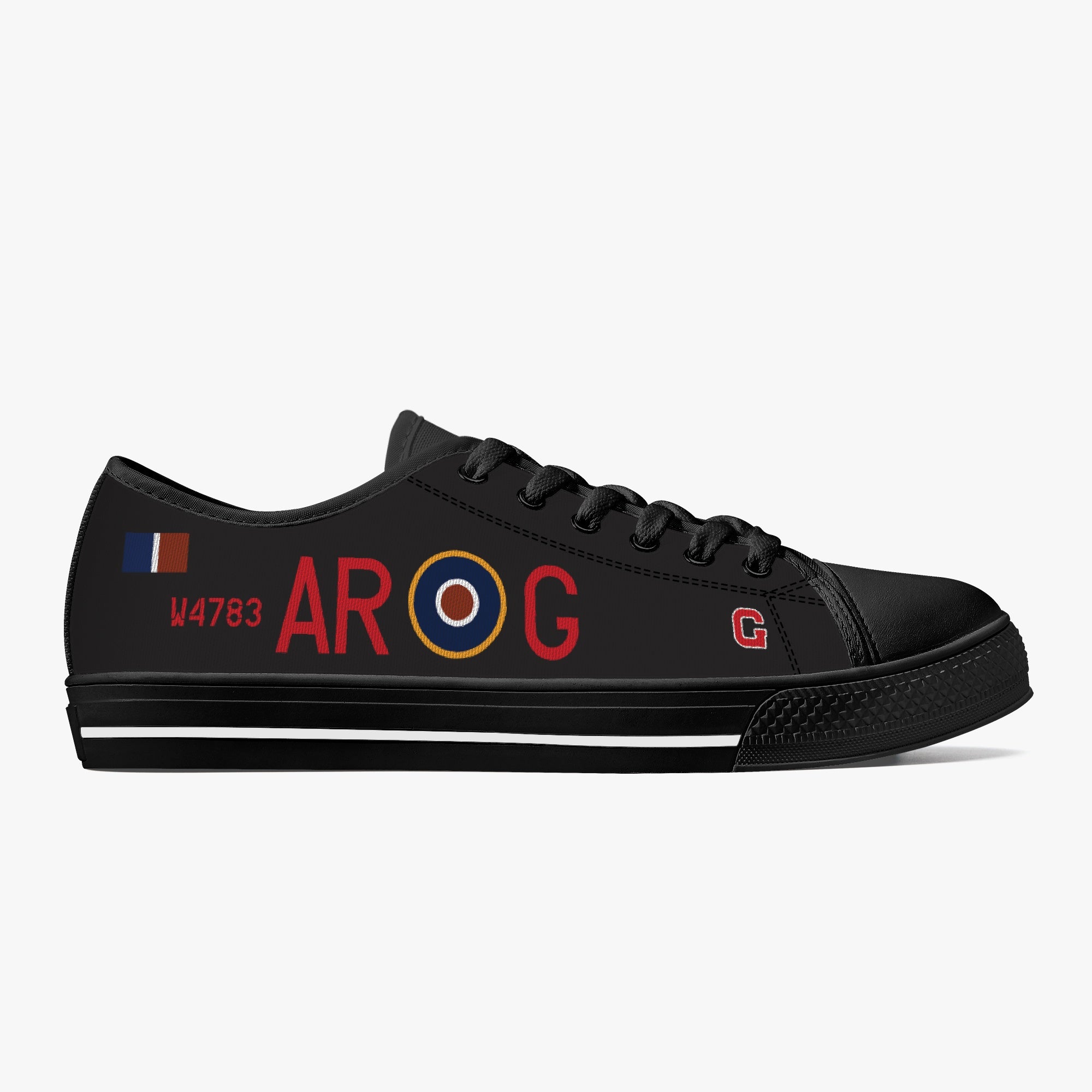 Lancaster "G for George" Low Top Canvas Shoes (Black) - I Love a Hangar