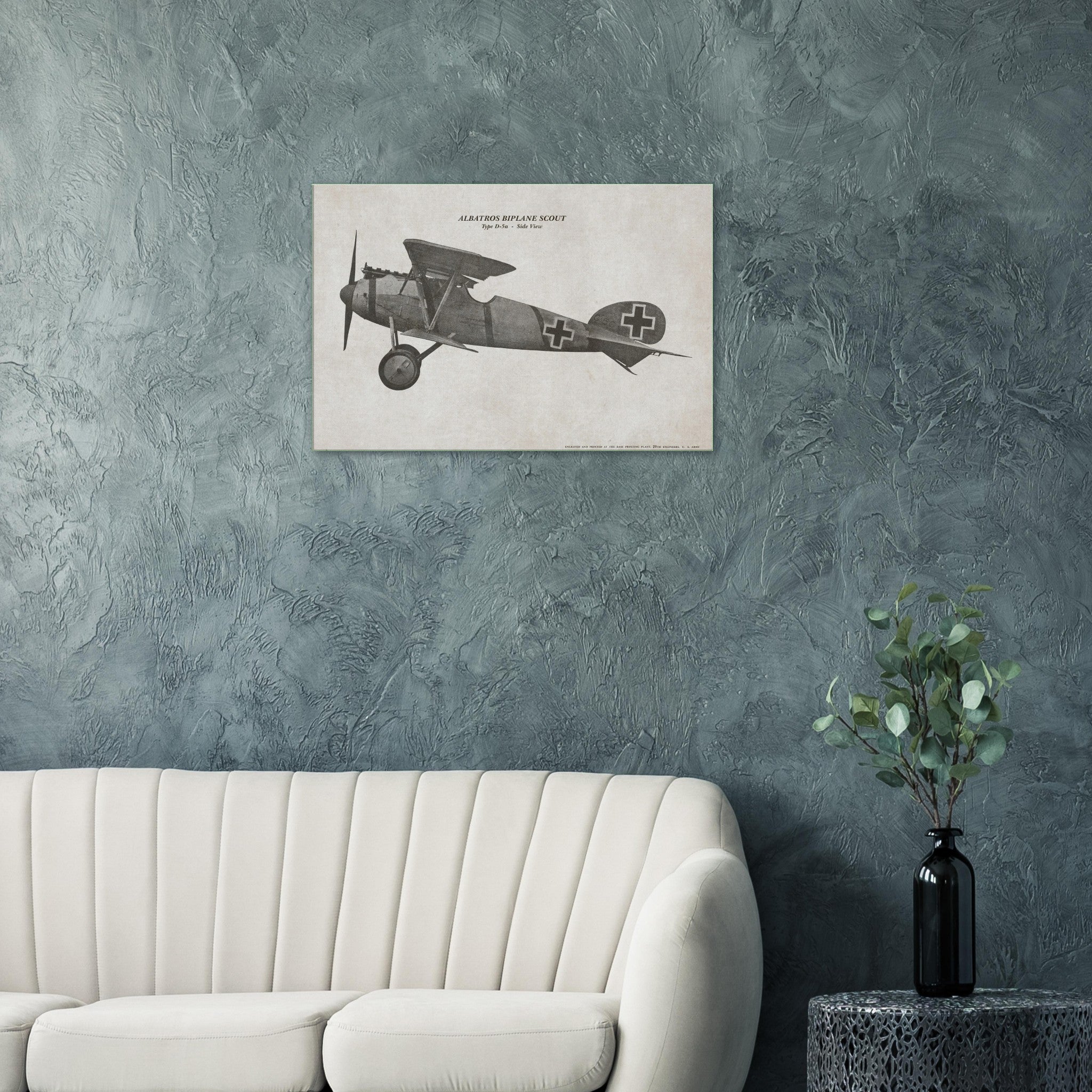 Albatros Scout D.Va Side View Canvas - I Love a Hangar