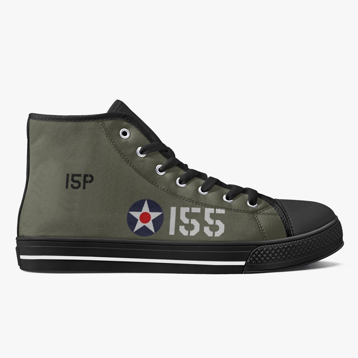 P-40 "#155" of 2LT Kenneth Taylor High Top Canvas Shoes - I Love a Hangar