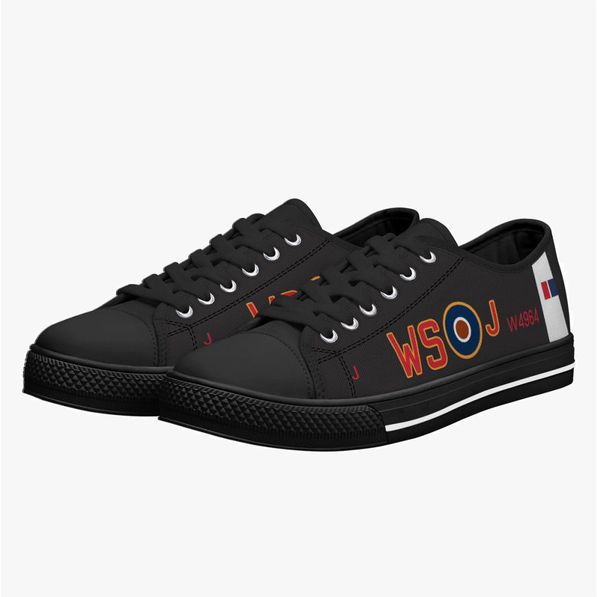Lancaster "J for Johnnie" Low Top Canvas Shoes (Black) - I Love a Hangar