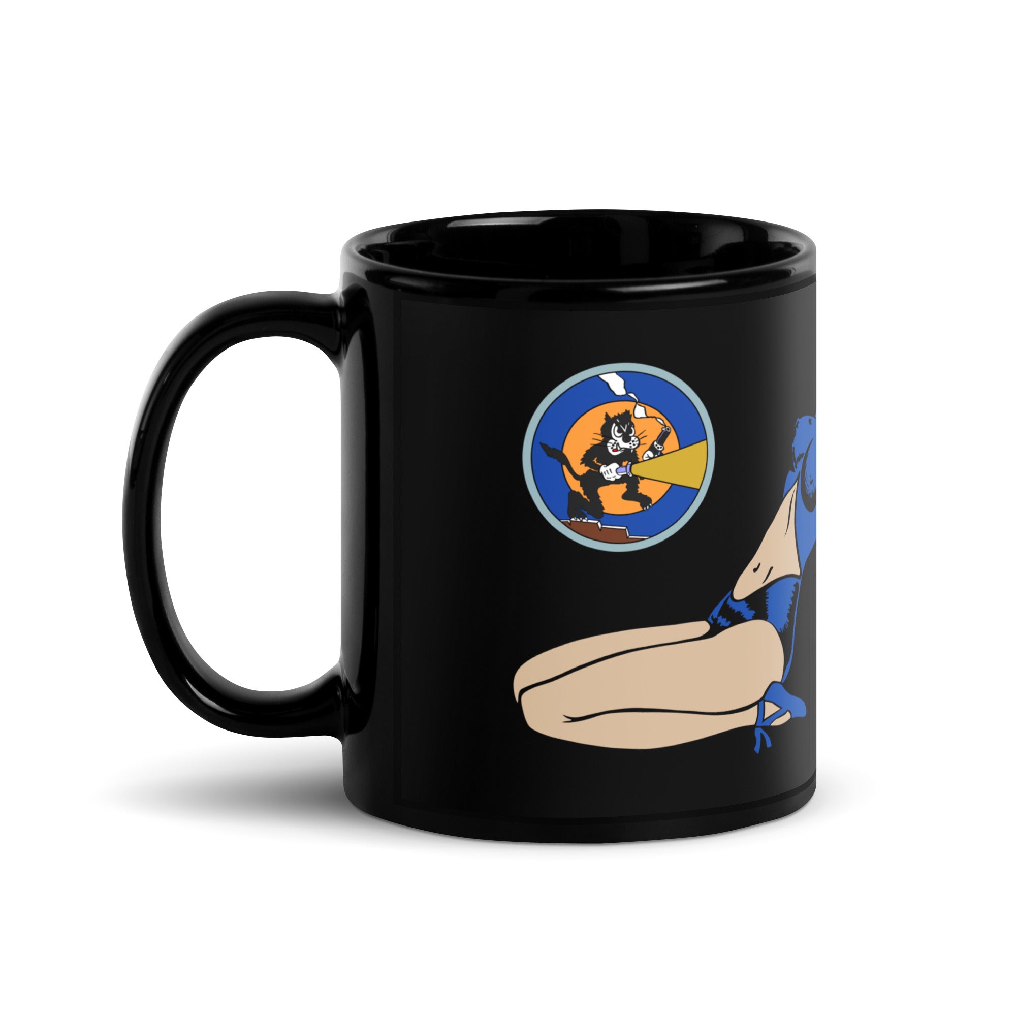 P-51 "Lady in the Dark" Black Glossy Mug - I Love a Hangar