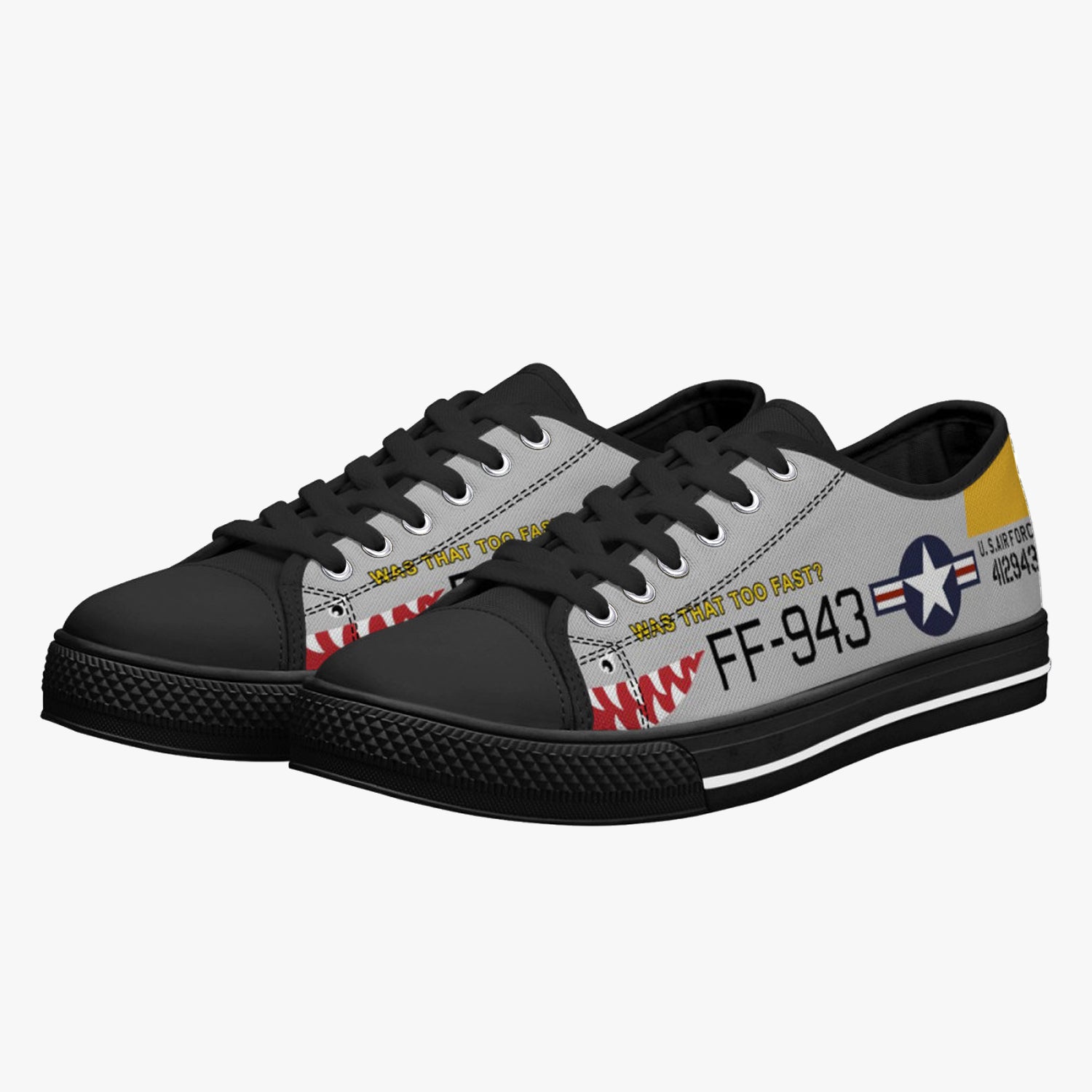 F-51 "Was That Too Fast?" Low Top Canvas Shoes - I Love a Hangar