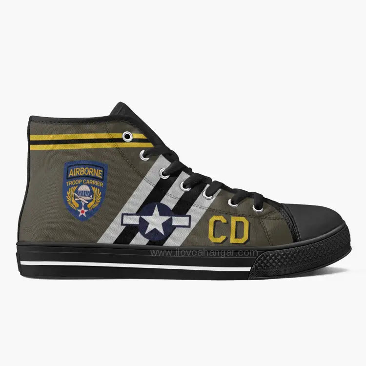 C-47 "Betsy's Biscuit Bomber" High Top Canvas Shoes - I Love a Hangar
