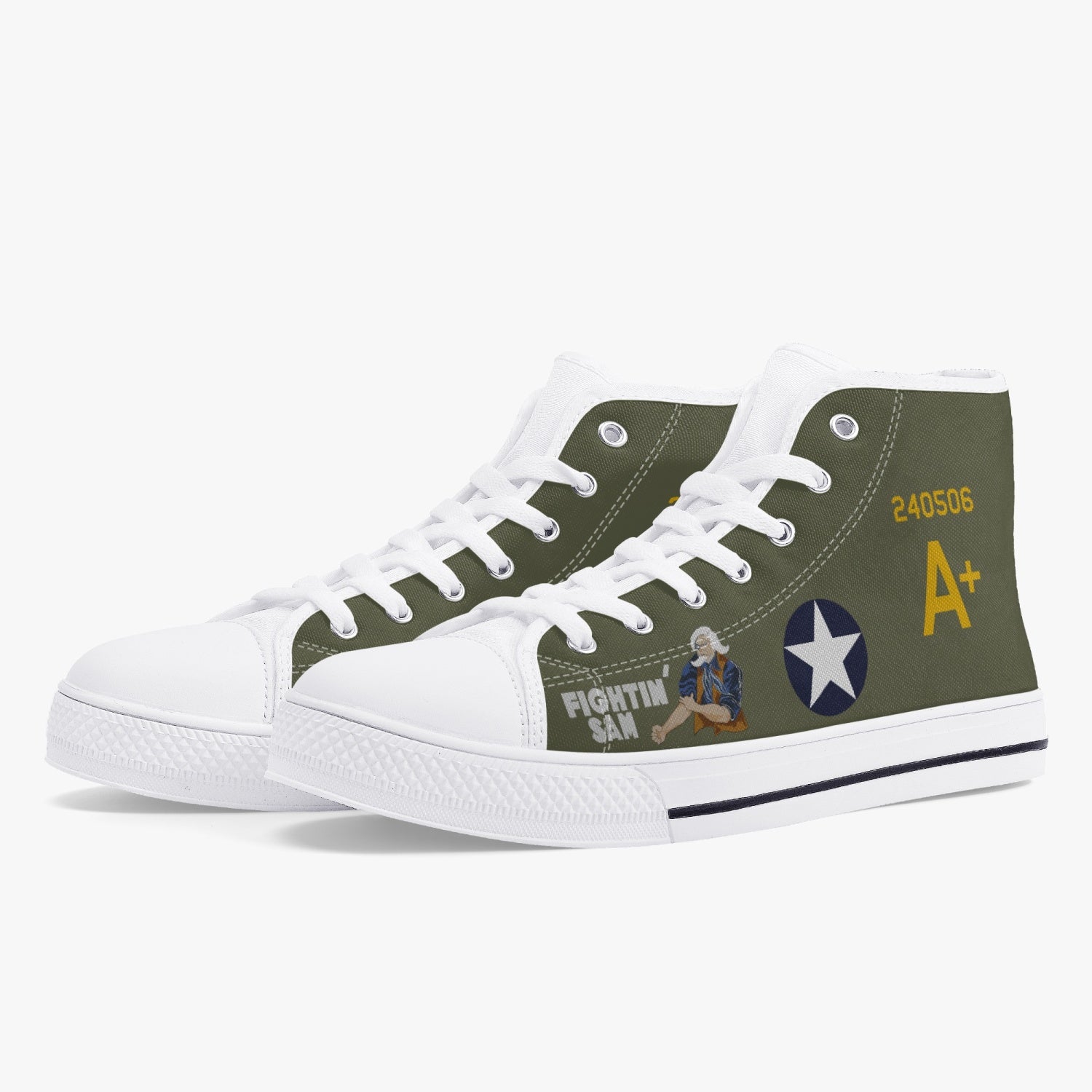 B-24 "Fightin' Sam" High Top Canvas Shoes - I Love a Hangar