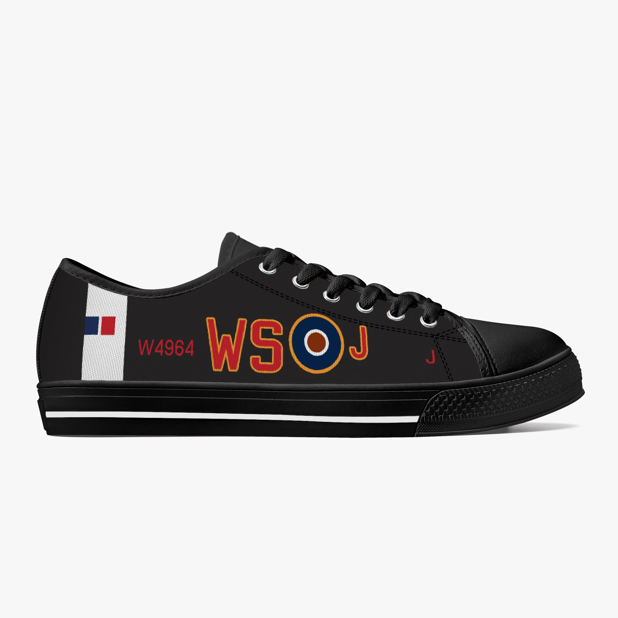 Lancaster "J for Johnnie" Low Top Canvas Shoes (Black) - I Love a Hangar