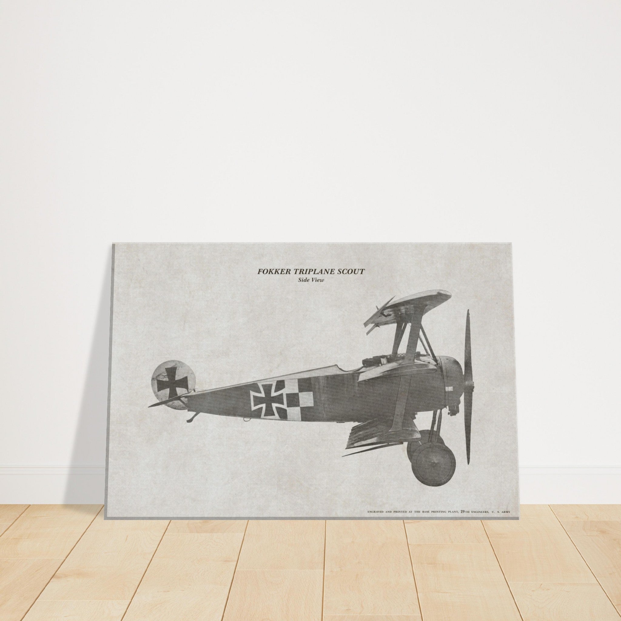 Fokker Triplane Scount Side View Canvas - I Love a Hangar