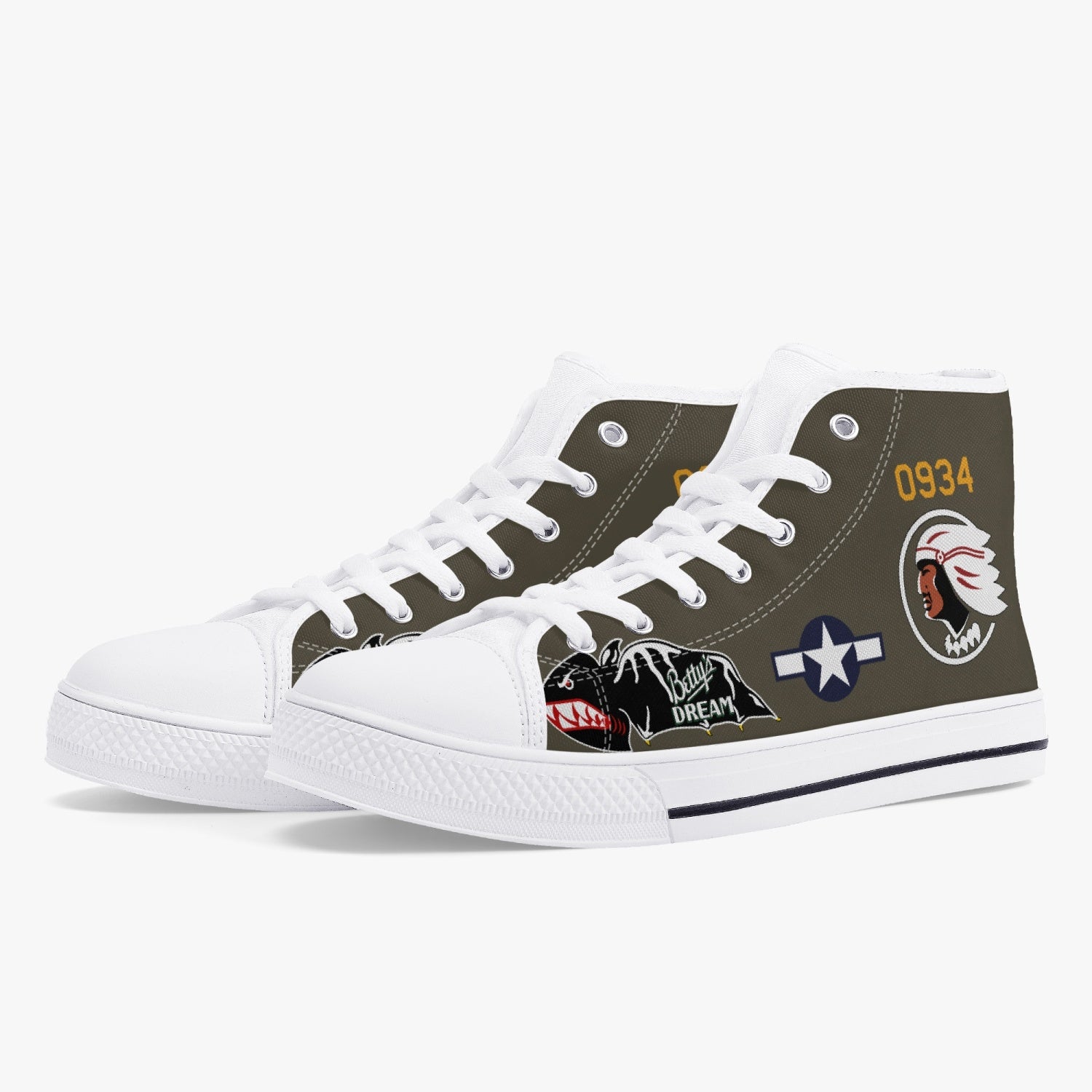 B-25 "Betty's Dream" High Top Canvas Shoes - I Love a Hangar