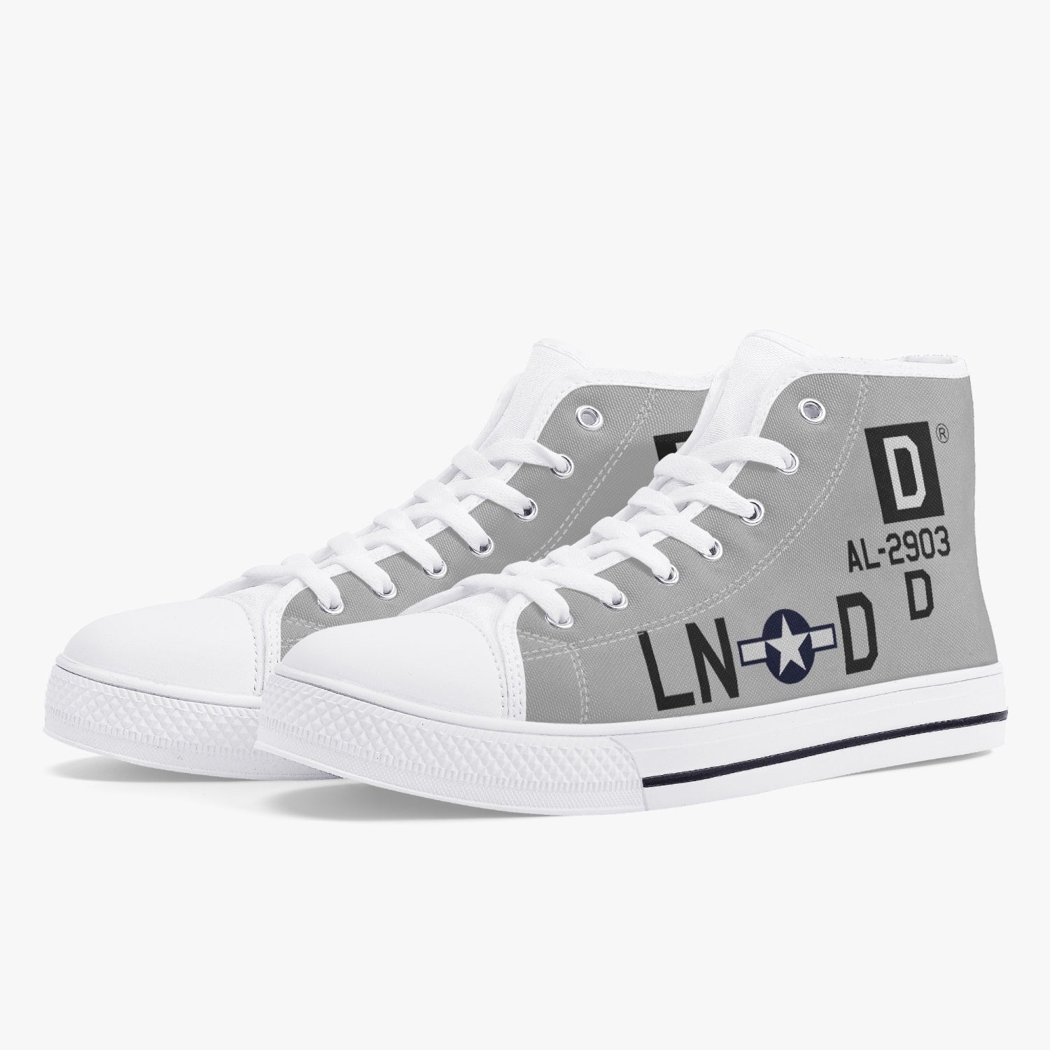 B-17 "LN-D" (AL-2903) Men's High Top Canvas Shoes - I Love a Hangar