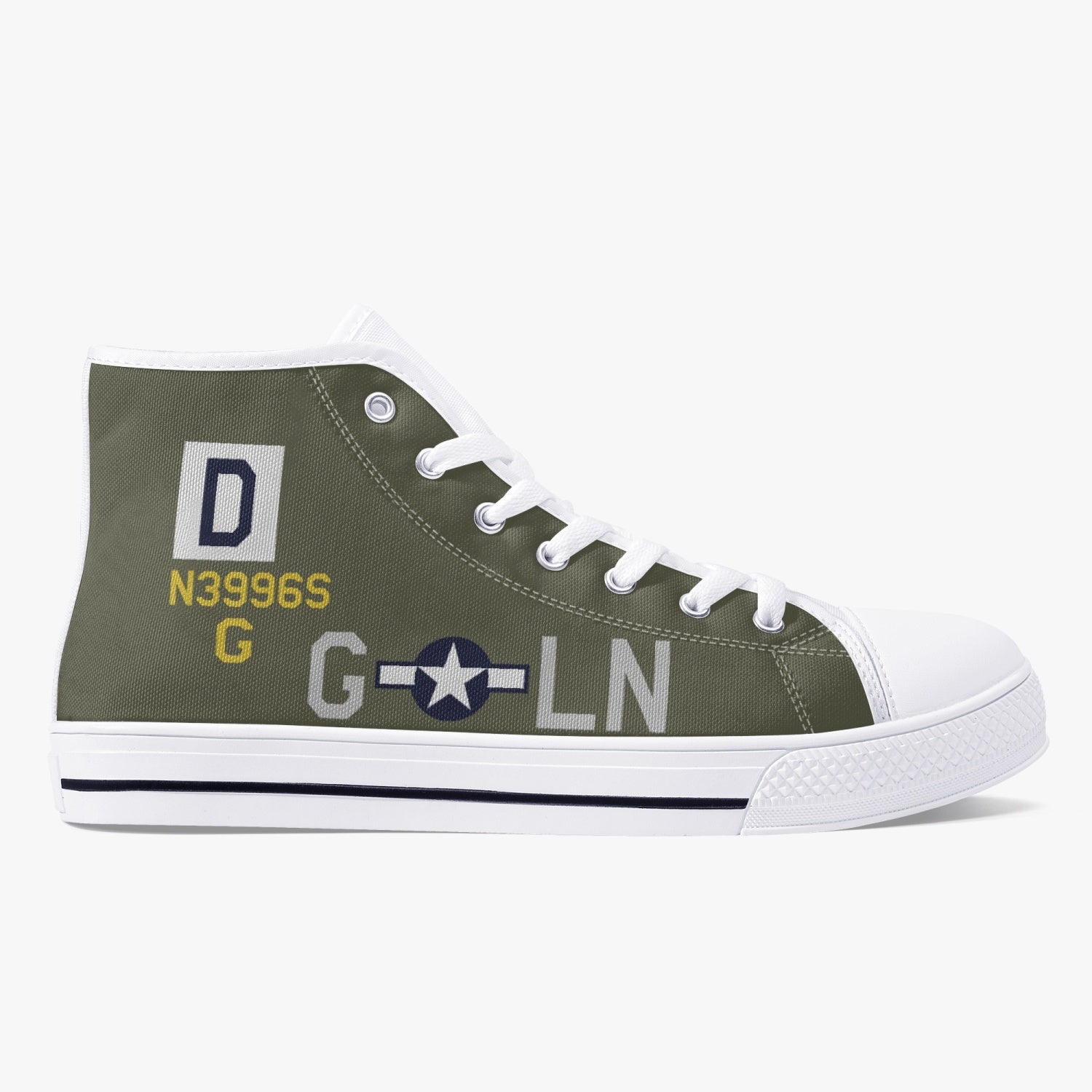 B-17 "LN-G" (N3996S) Men's High Top Canvas Shoes - I Love a Hangar
