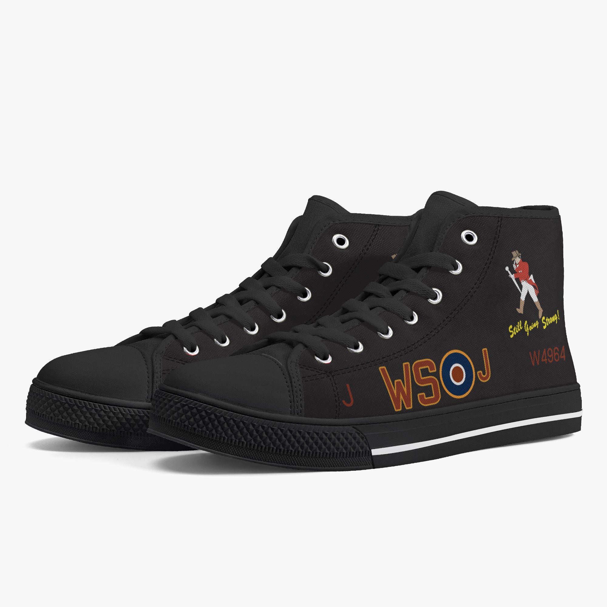 Lancaster "J for Johnnie" High Top Canvas Shoes (Black) - I Love a Hangar