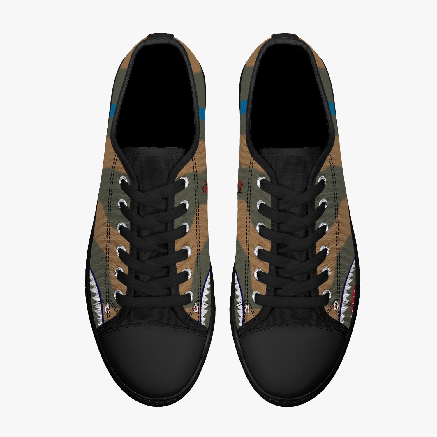 P-40 "White #48" of Tex Hill Low Top Canvas Shoes - I Love a Hangar