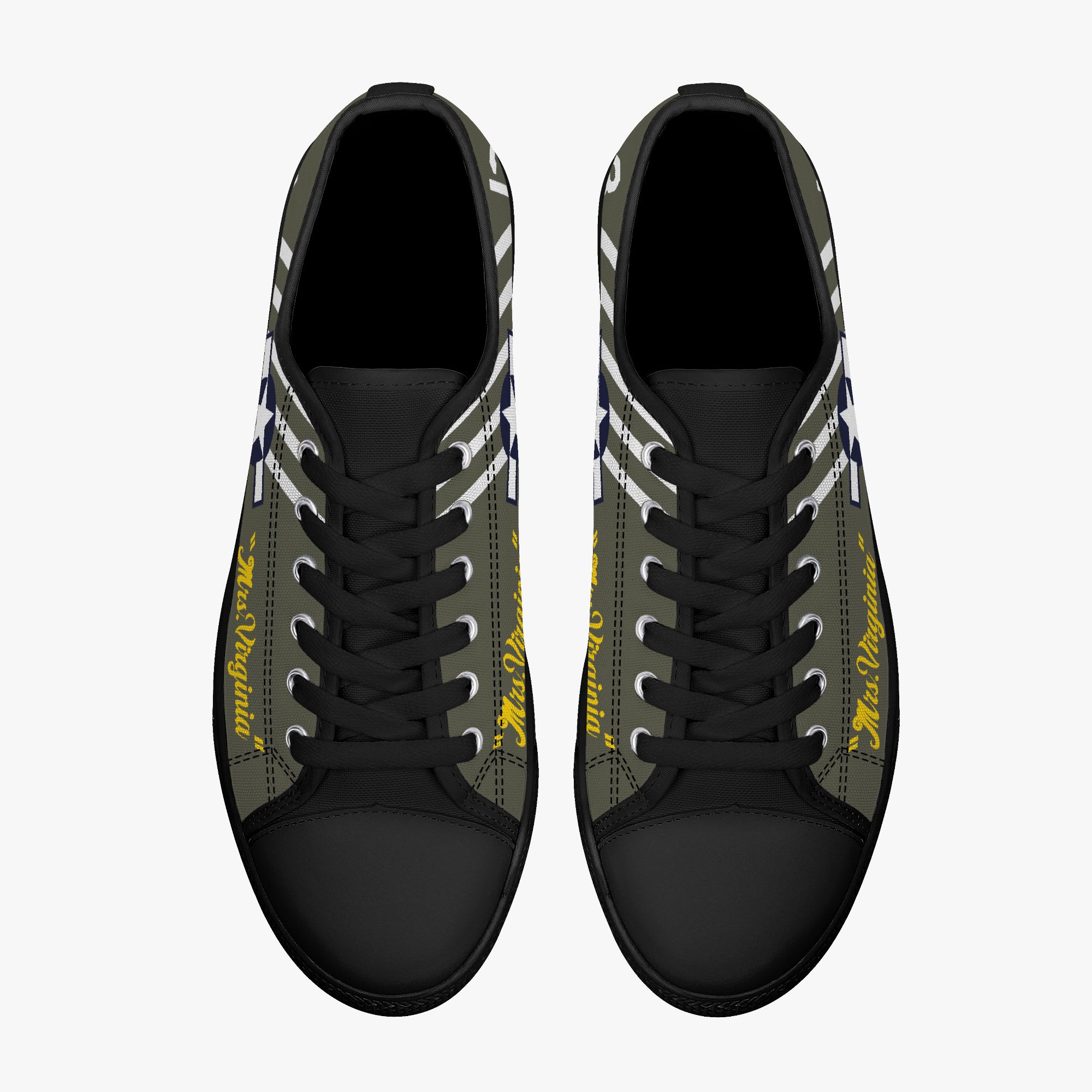 P-51 Mustang "Mrs Virginia" Low Top Canvas Shoes - I Love a Hangar