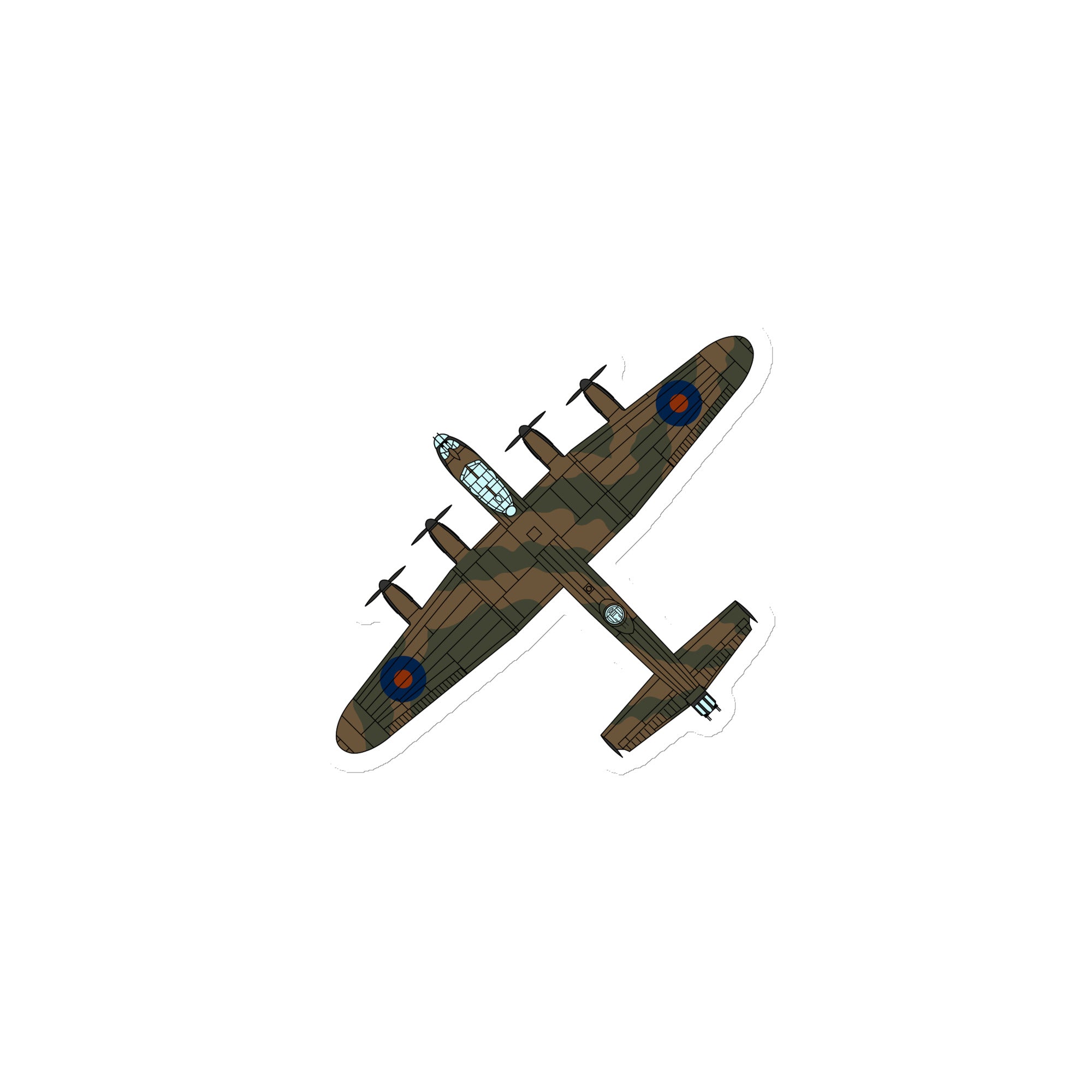 Lancaster (Top View) Die Cut Magnet - I Love a Hangar