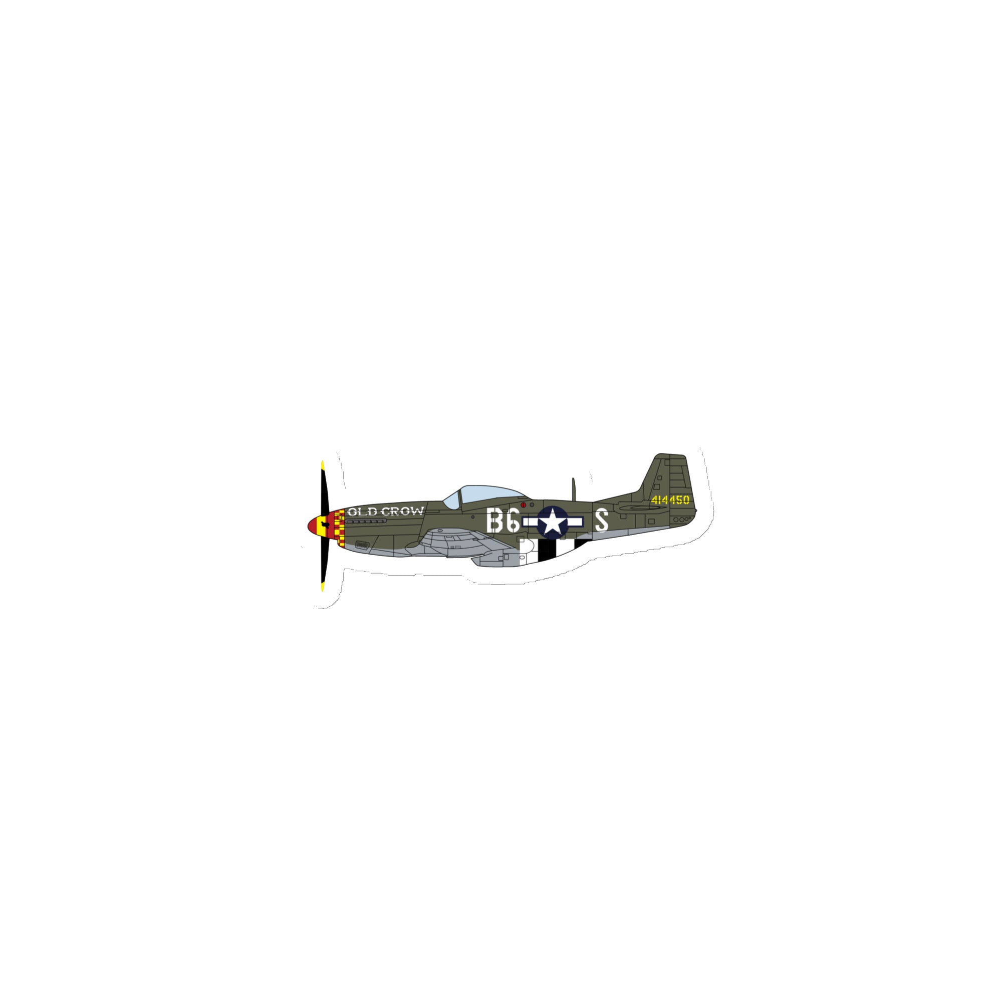 P-51 "Old Crow" (Side View) Die Cut Magnet - I Love a Hangar